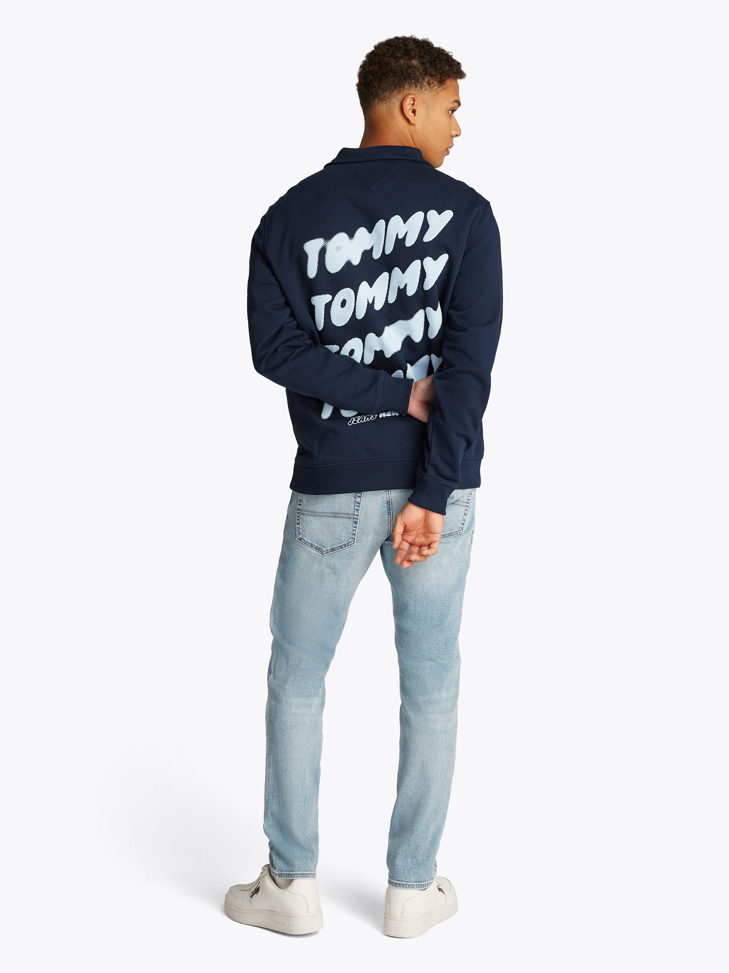 TOMMY JEANS Sweatshirt TJM REG BUBBLE QRTR ZIP FRNT/BCK