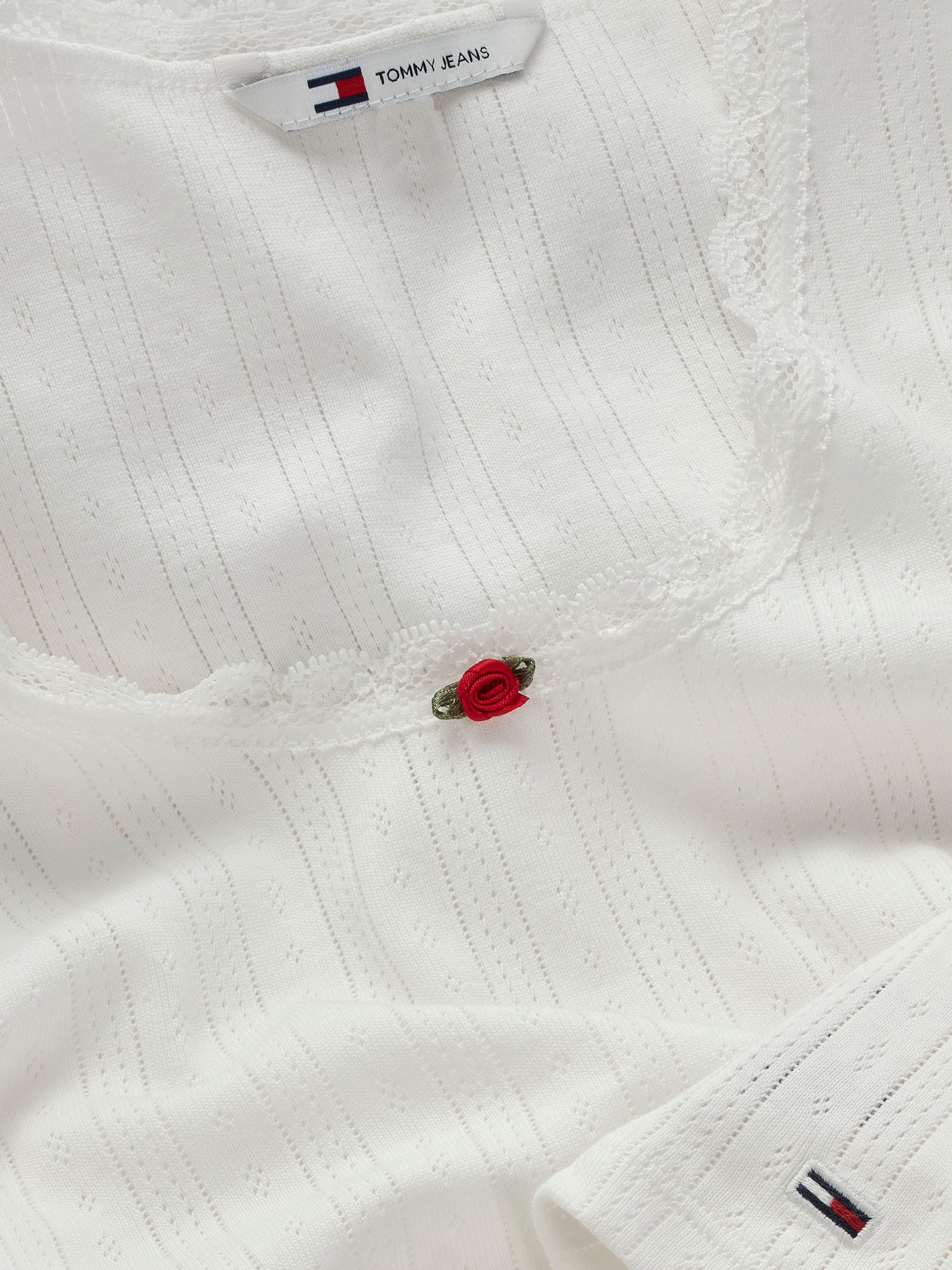 TOMMY JEANS Tanktop TJW SLIM POINTELLE TANK TOP met kant, met gaatjespatroon