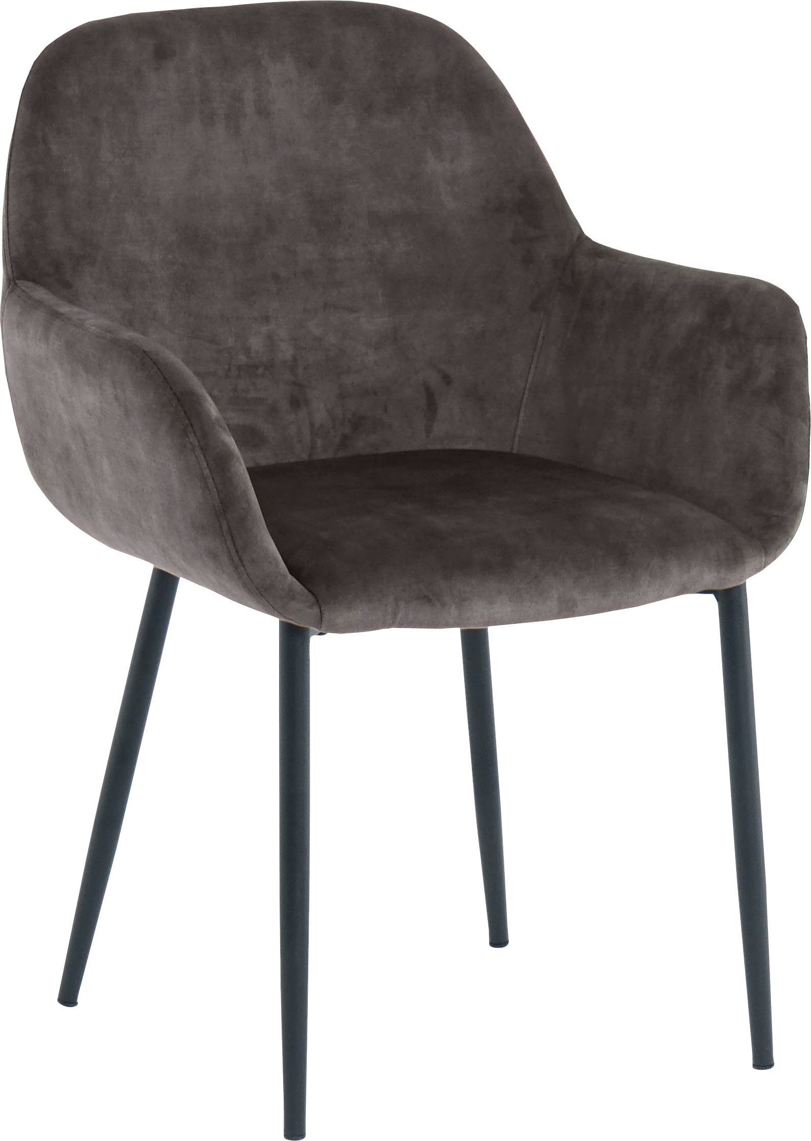 SIT Stoel met armleuningen glamoureuze bekleding in fluwelige look (set, 2 stuks)