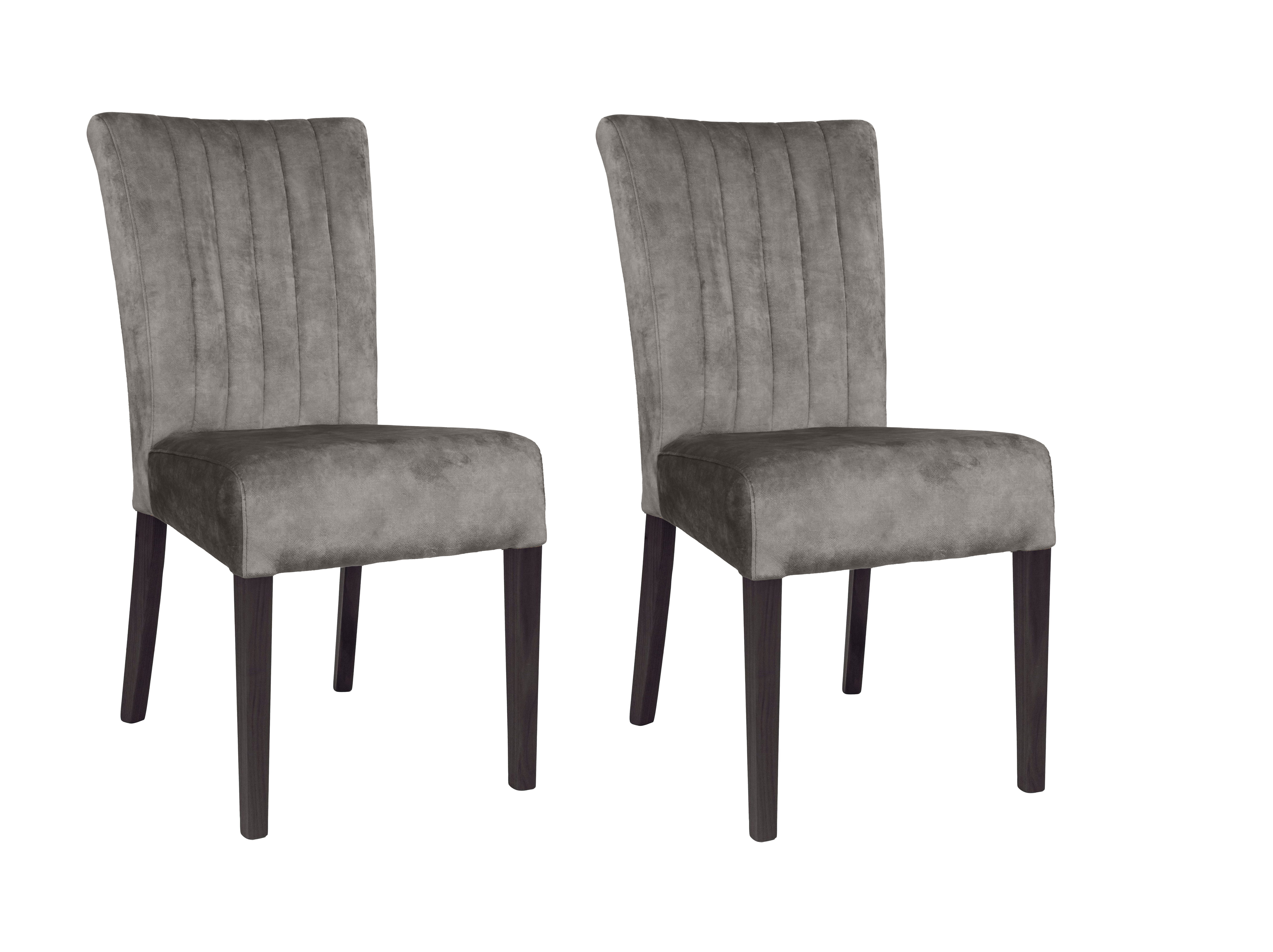 Home affaire Stoel met 4 poten verticale naden in de rugleuning (set, 2 stuks) gestoffeerde stoelen grijs