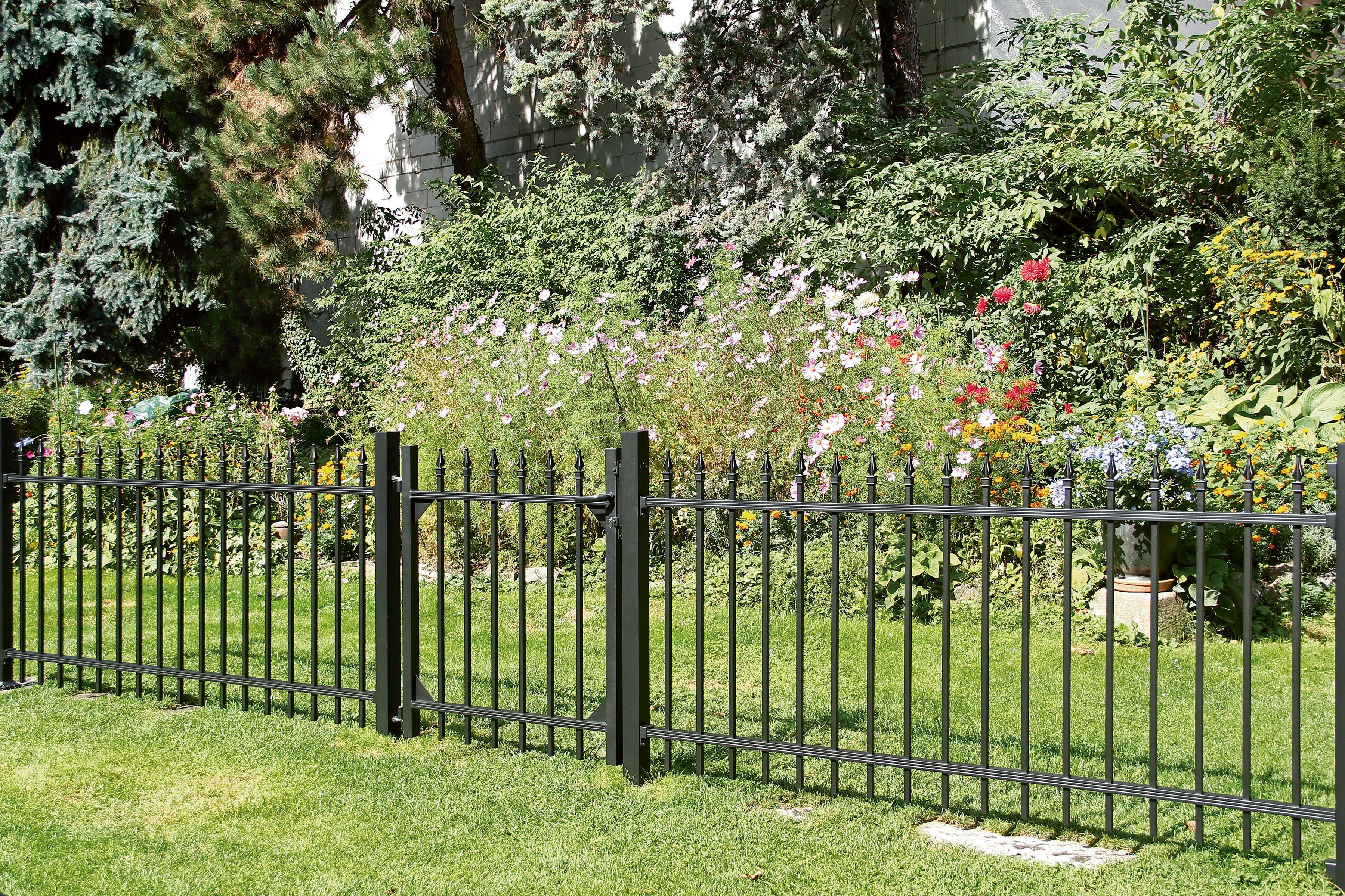 GAH Alberts Metalen hek Uitbreidingsset Chaussee Hoogte: 100 en 120 cm, breedte: 200 cm, om vast te schroeven