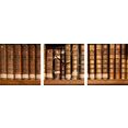 conni oberkircher´s wanddecoratie books - oude boeken met decoratieve klok, vintage (set) bruin