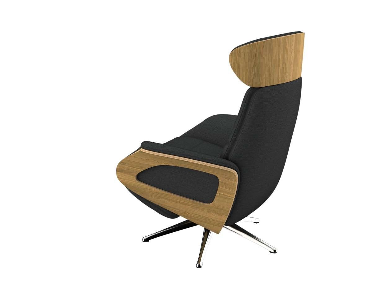 FLEXLUX Relaxfauteuil Clement praktische elektrische fauteuil Maat M, elektrische rug- en voetensteun, accu, armleuning Eiken, aluminium voet