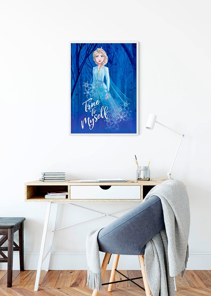 Komar Wanddecoratie Frozen 2 Elsa true to myself Wanddecoratie voor de kinderkamer - zonder lijst (1 stuk)