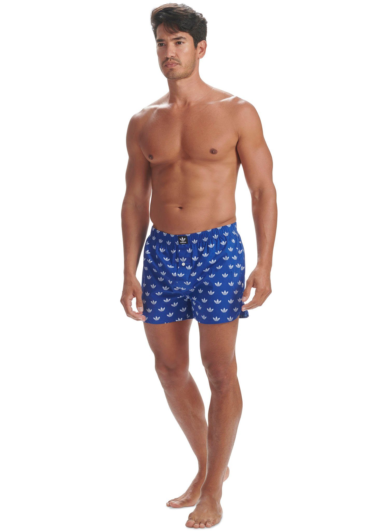 adidas Originals Geweven boxershort Comfort Cotton met all-over logoprint (Set van 2)