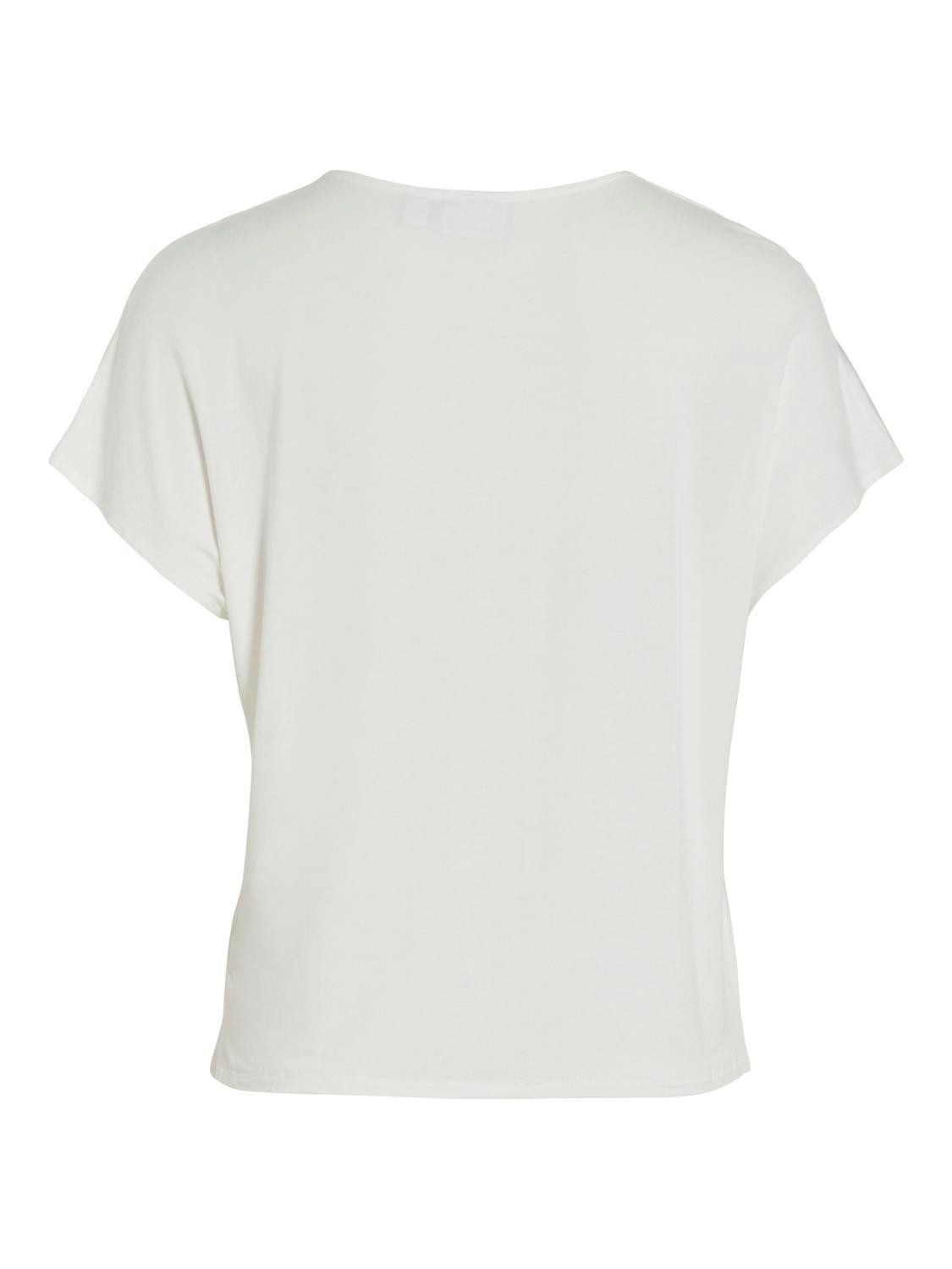 Vila Shirt met V-hals VIELLETTE V-NECK S S SATIN TOP NOOS