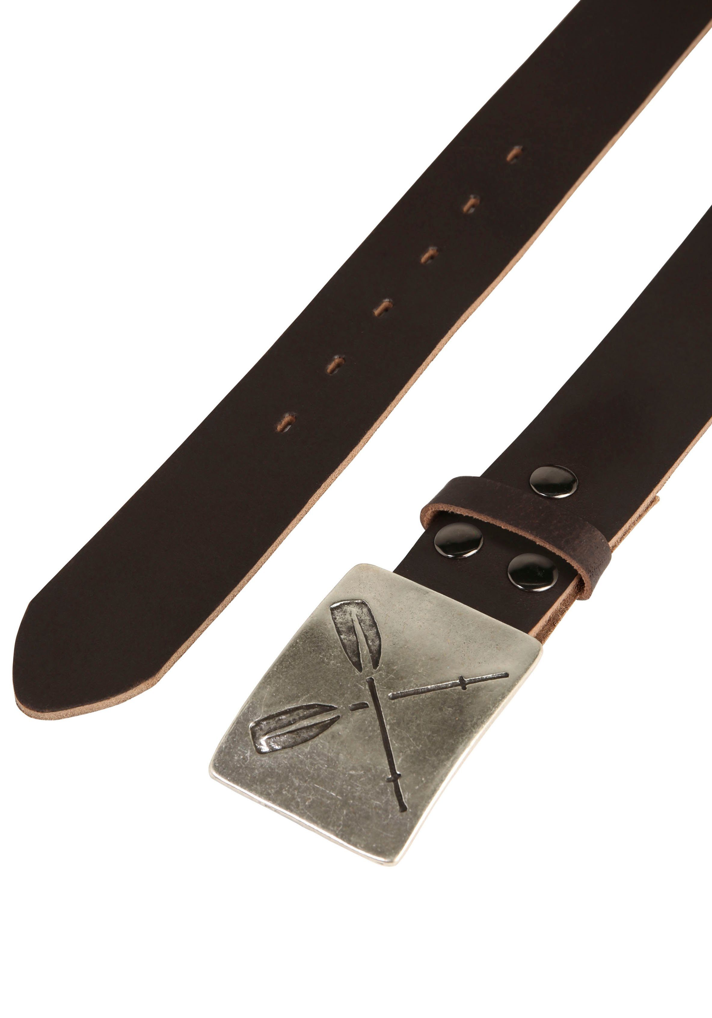 RETTUNGSRING by showroom 019° Leren riem met verwisselbare sluiting "peddel zilverkleur"