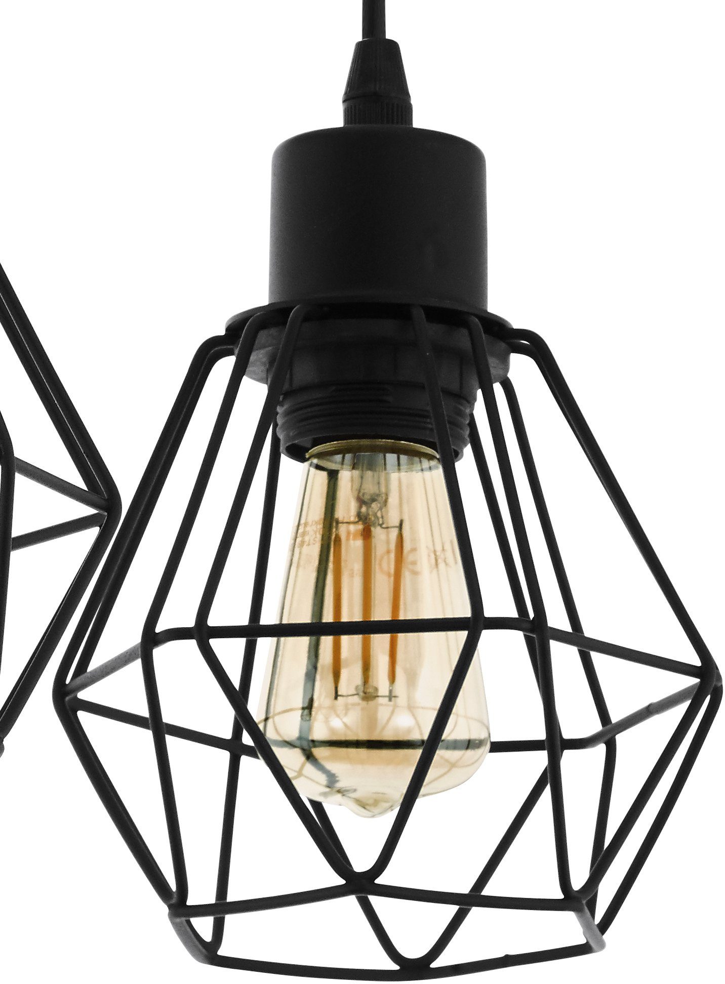 EGLO Plafondlamp TOWNSHEND 5 Vintage plafondlamp, Industrial, retro lamp van staal en hout, E27