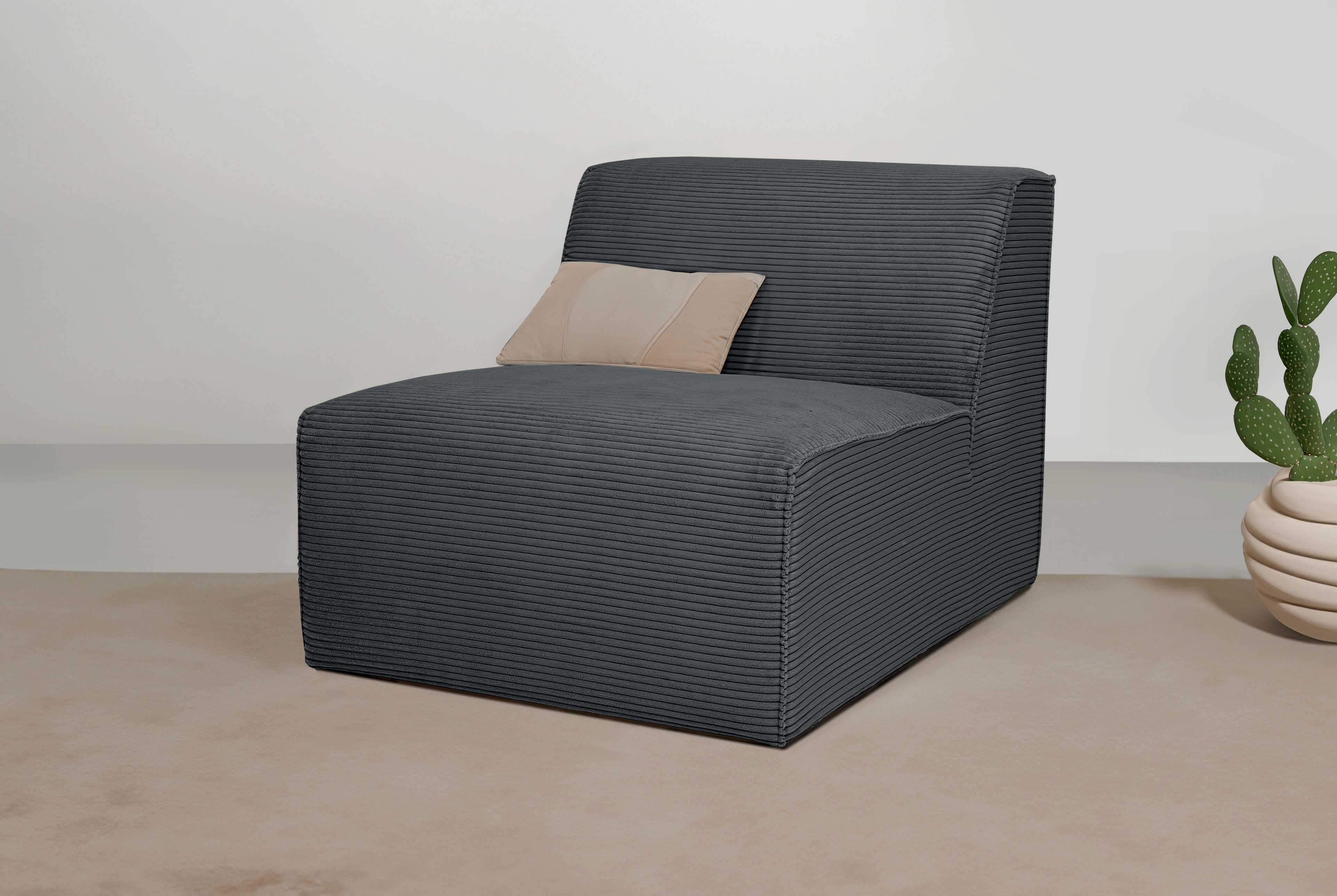 INOSIGN Sofaelement Clayton met een trendy ribfluwelen bekleding