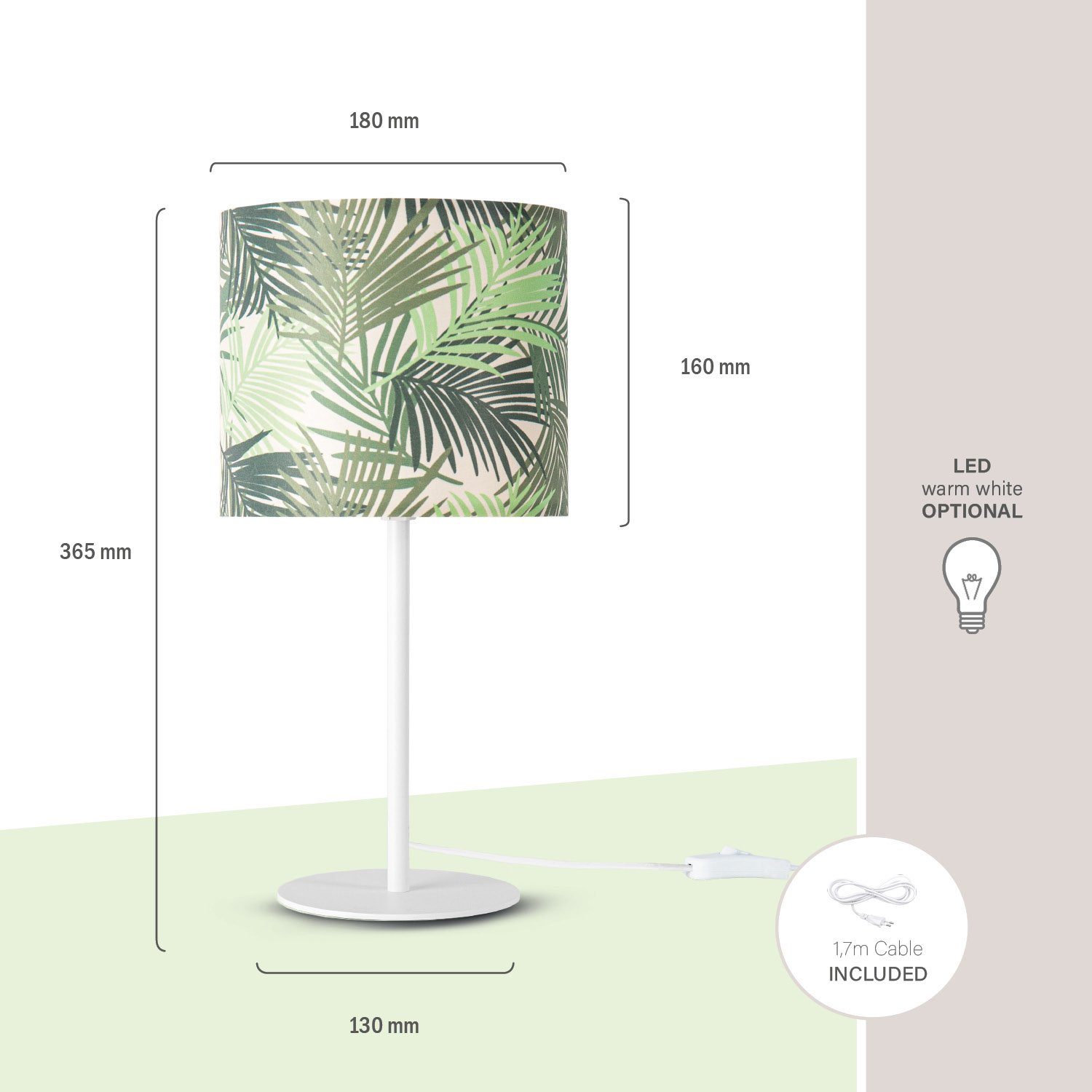 Paco Home Tafellamp Oostende 534 Leeslamp nachtlamp kind schrijven lampenkap jungle