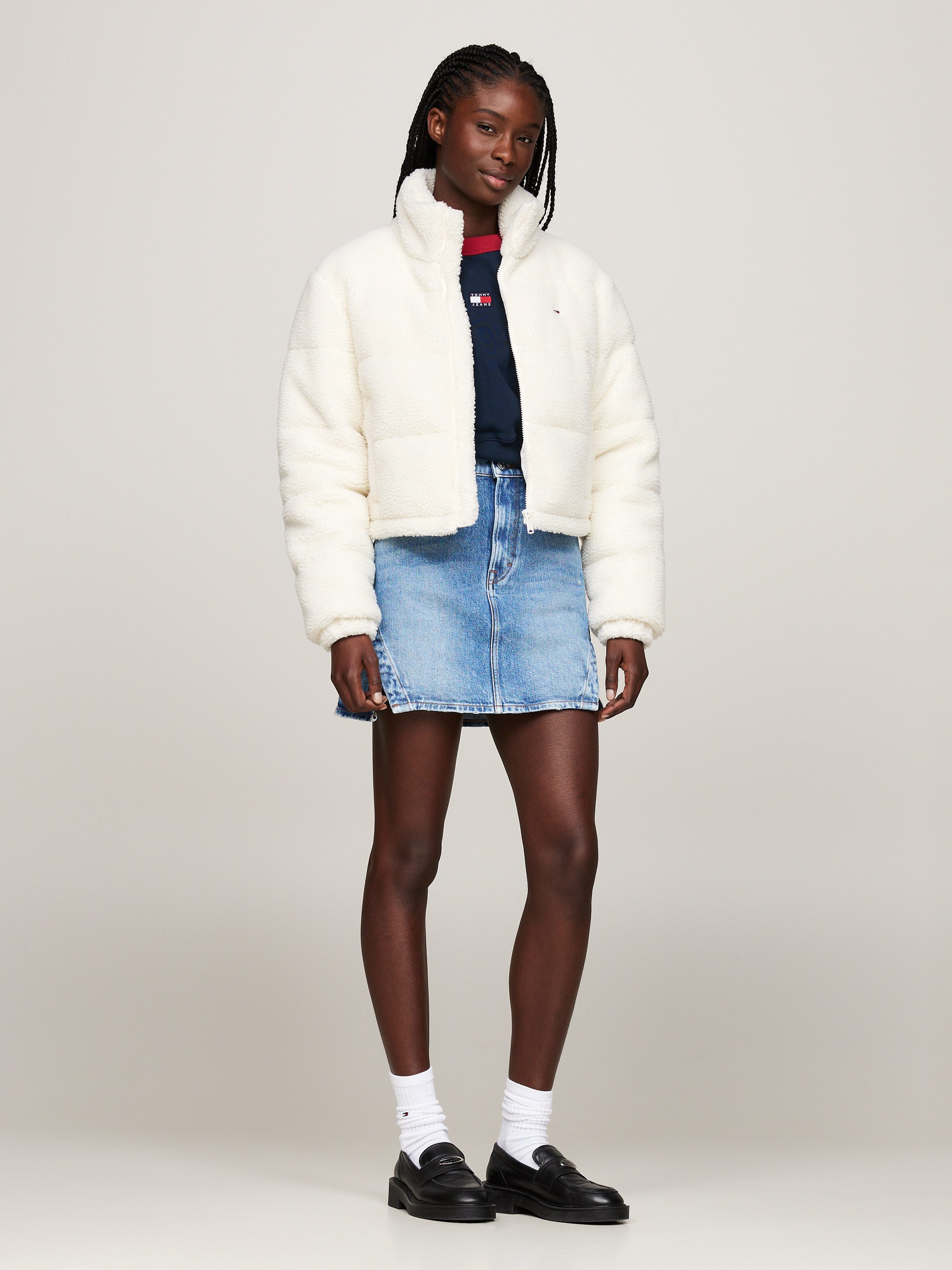 TOMMY JEANS Kort jack TJW CRP TEDDY ESSENTIAL PUFFER