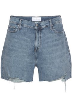 calvin klein jeans plus short mom short plus met destroyed effecten  calvin klein jeans logobadge blauw