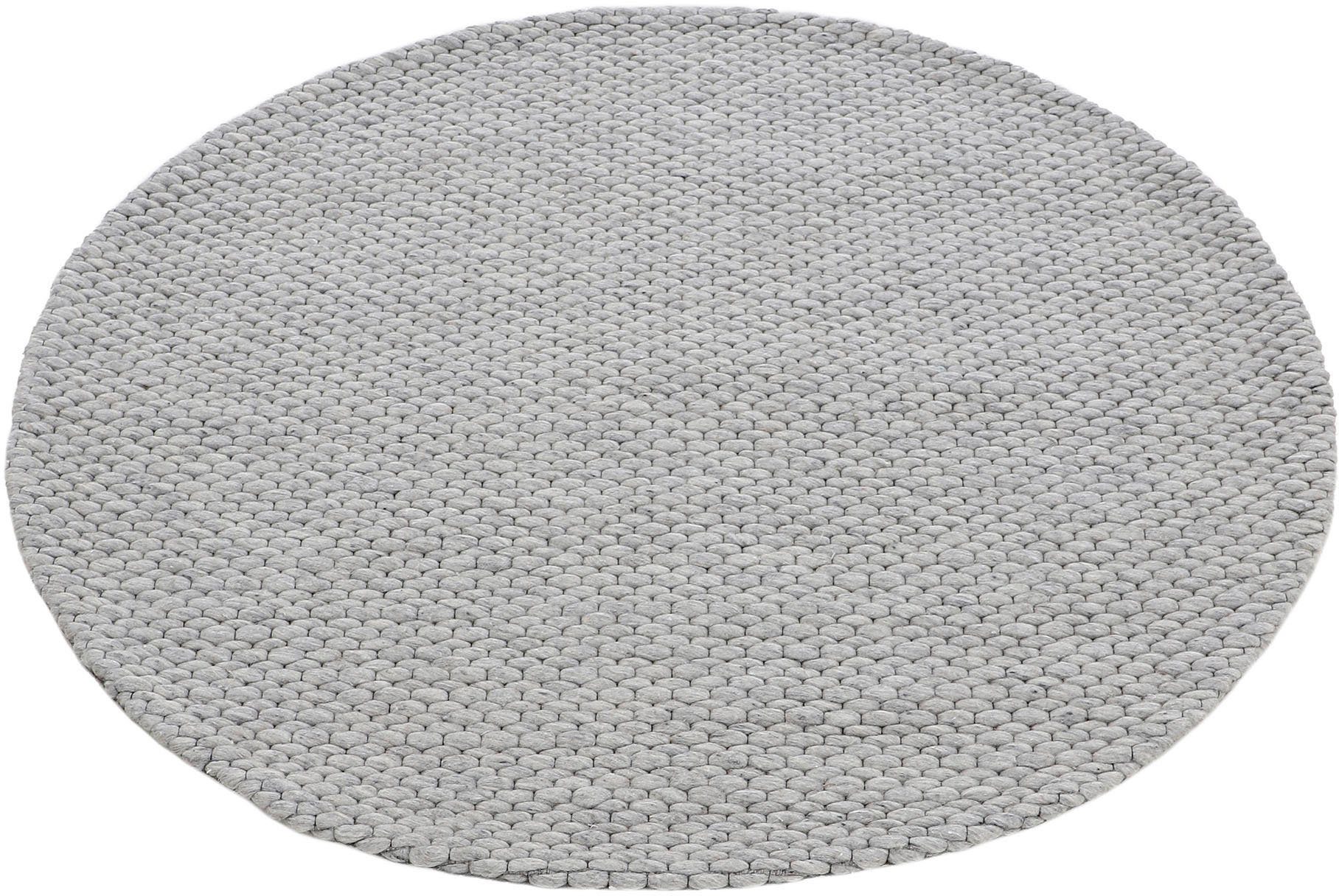carpetfine Wollen kleed Sina grove structuur, tijdloos design, 100% wol, woonkamer