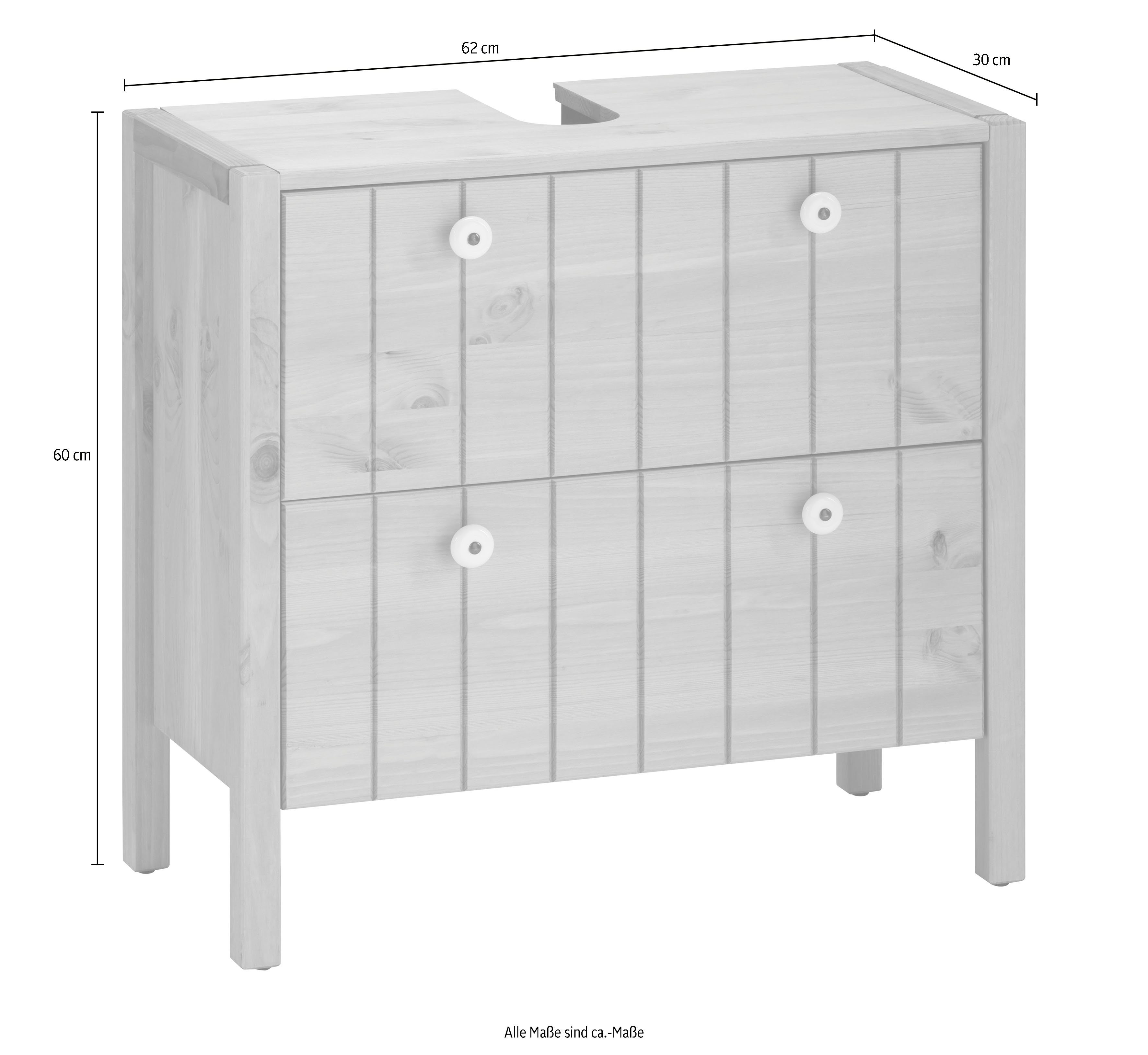 Home affaire Wastafelonderkast TINA Badkamermeubel, kast, breedte 57 cm, massief hout