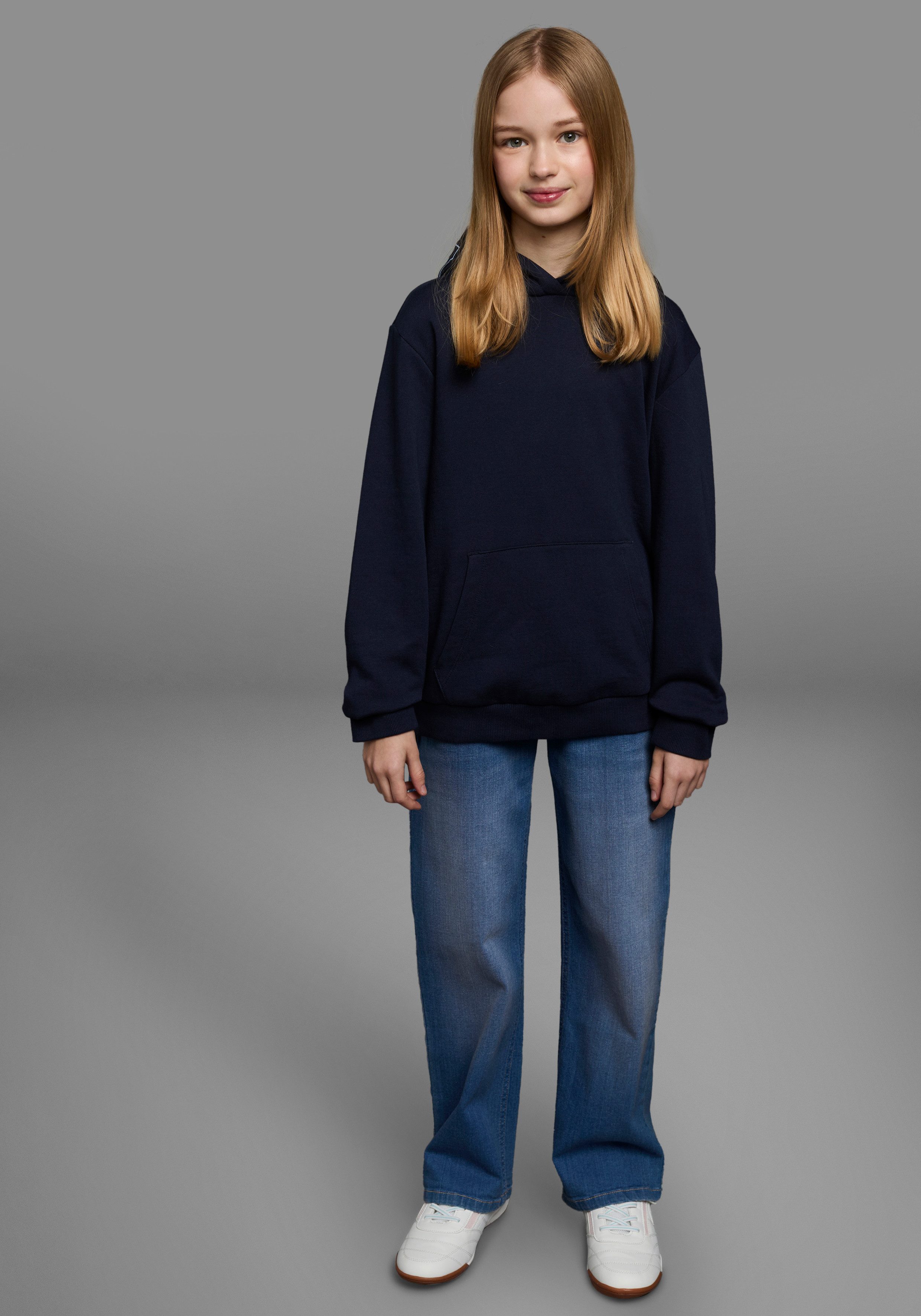 KIDSWORLD Hoodie met print op de capuchon Lange mouwen, wijde pasvorm, stijlvolle print, basic-stijl