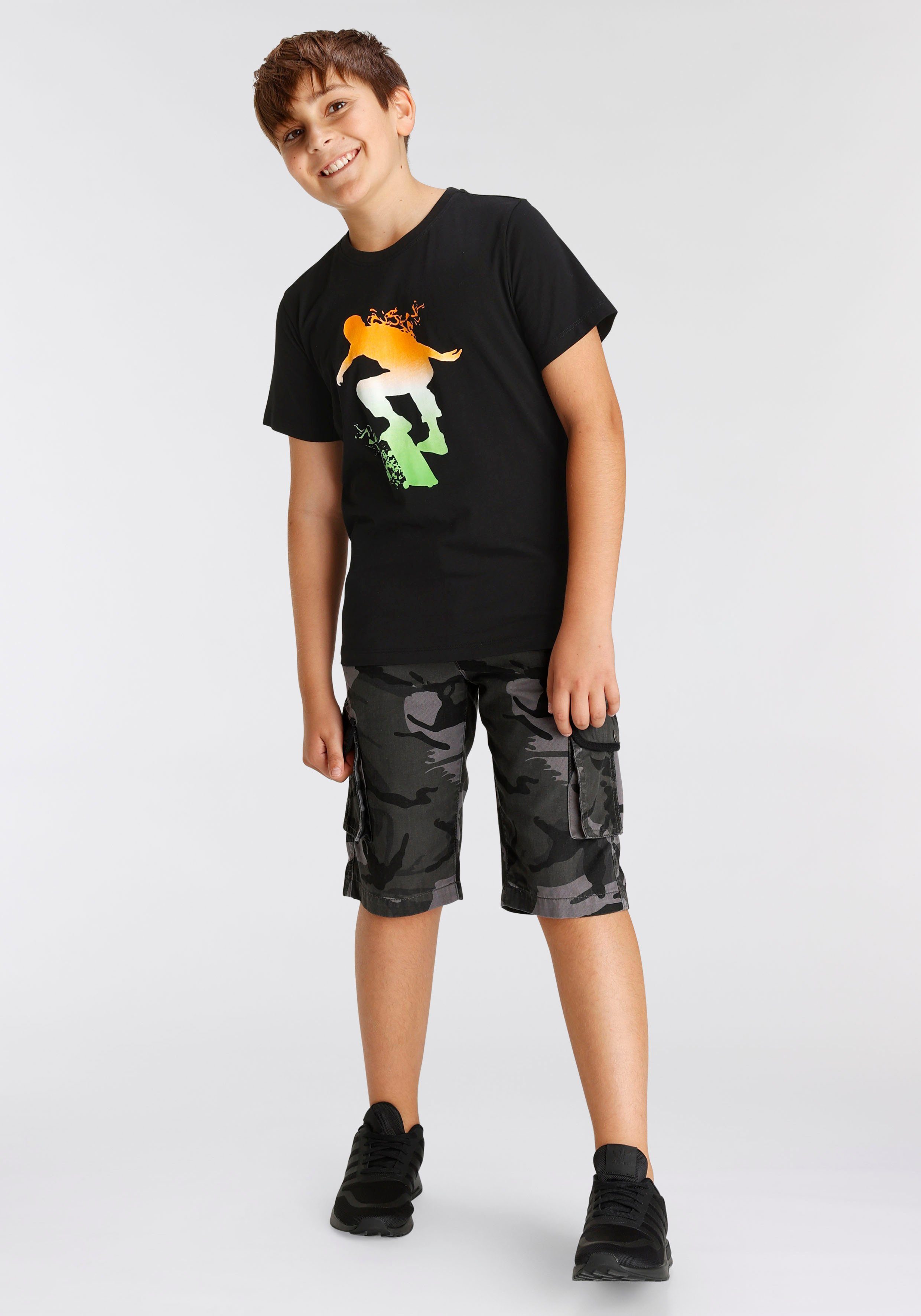 KIDSWORLD T-shirt Skating Korte mouwen, basic pasvorm, bedrukt, ronde hals