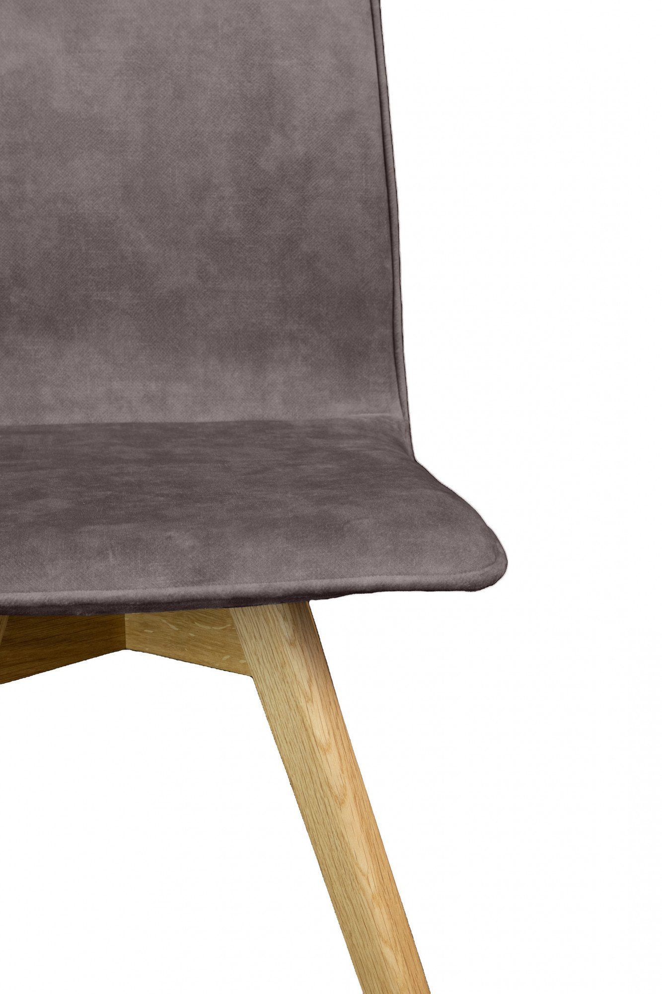 andas Eetkamerstoel Rania Massief houten frame, met bies (set, 2 stuks)