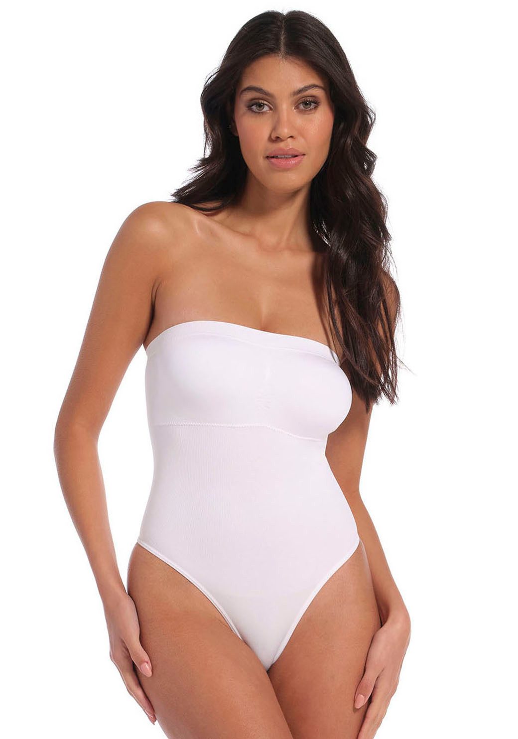 Magic Body Fashion Shaping-body Bandeau Thong Body Siliconen rand aan de bovenkant voorkomt uitrollen dames bodyshaping maat XL wit