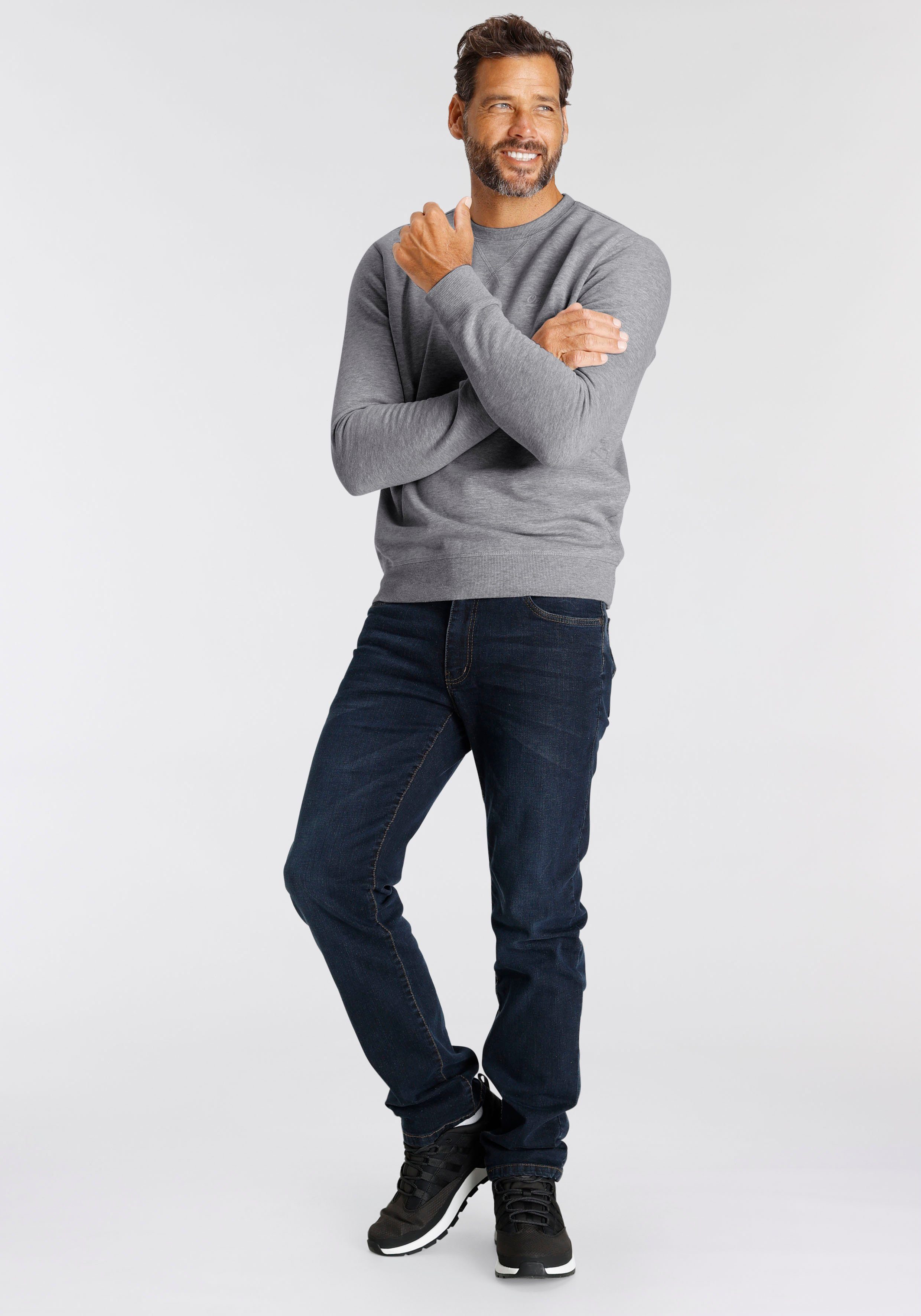 Man's World Sweatshirt Lange mouwen, basic-stijl, effen, ronde hals