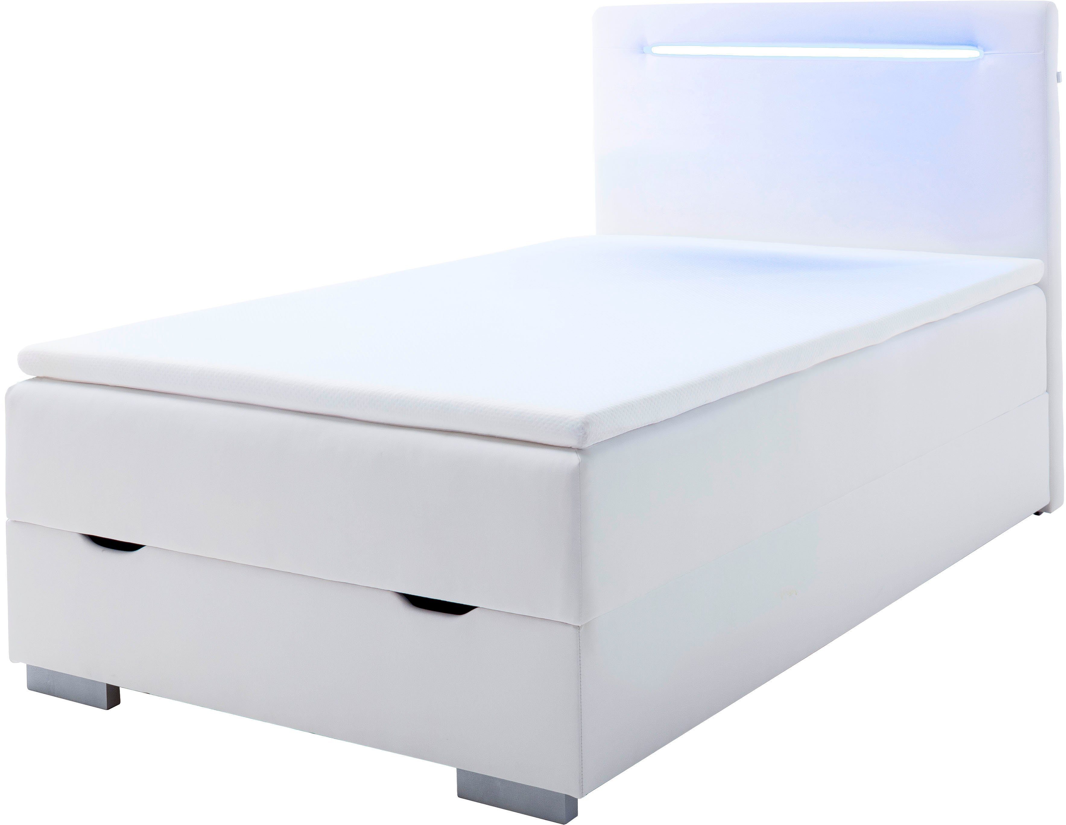 meise.möbel Boxspring Las Vegas 2 inclusief ledverlichting in het hoofdbord, met bedkist en topmatras