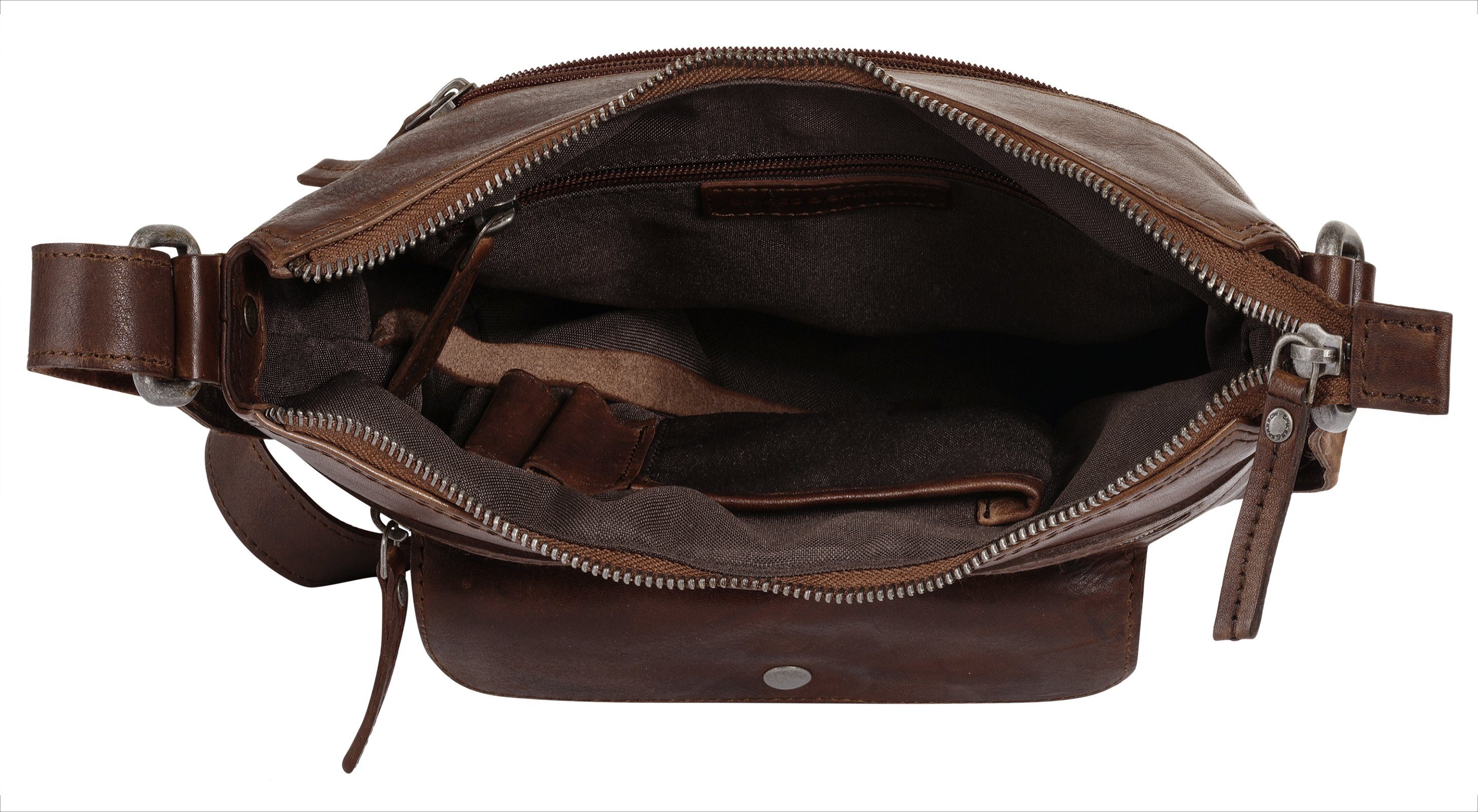 Spikes & Sparrow Schoudertas echt leder