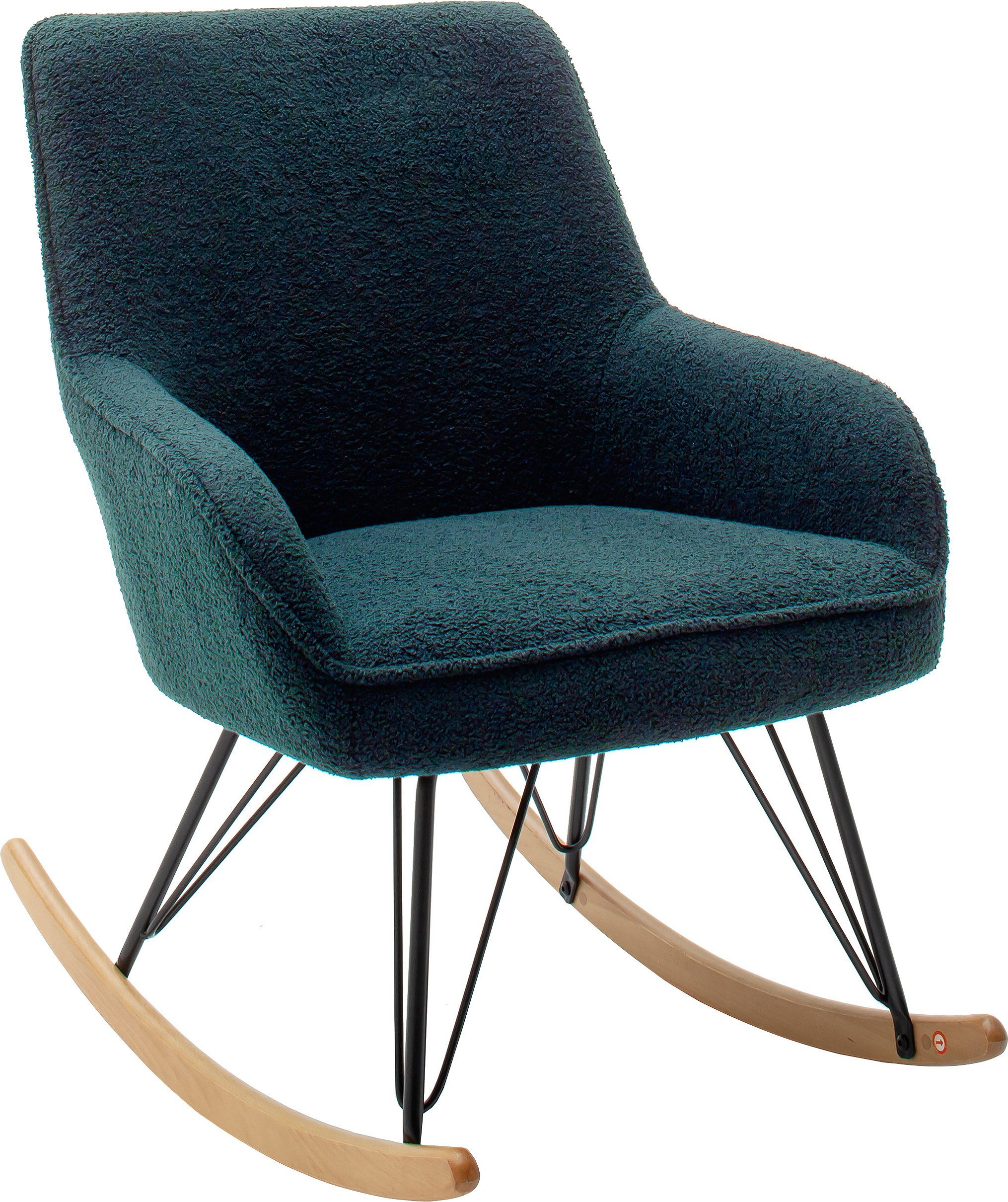 mca furniture schommelstoel oran stoel met beugelpoten met armleuning, tot 120 kg belastbaar, comfortzithoogte 49 cm groen