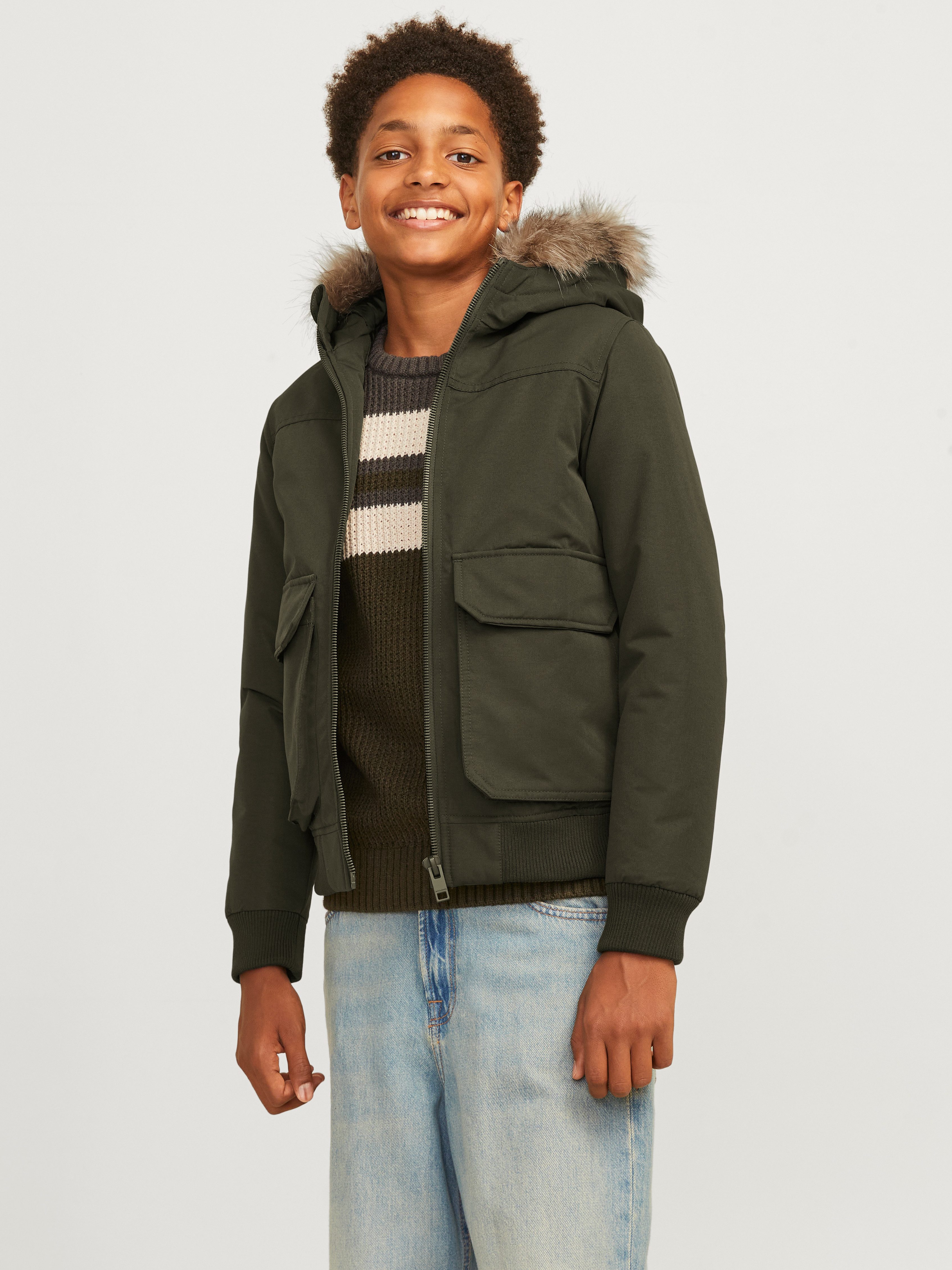 Jack & Jones Junior Outdoorjack JJECONSTRUCT DETACHABLE FUR BOMBER JNR