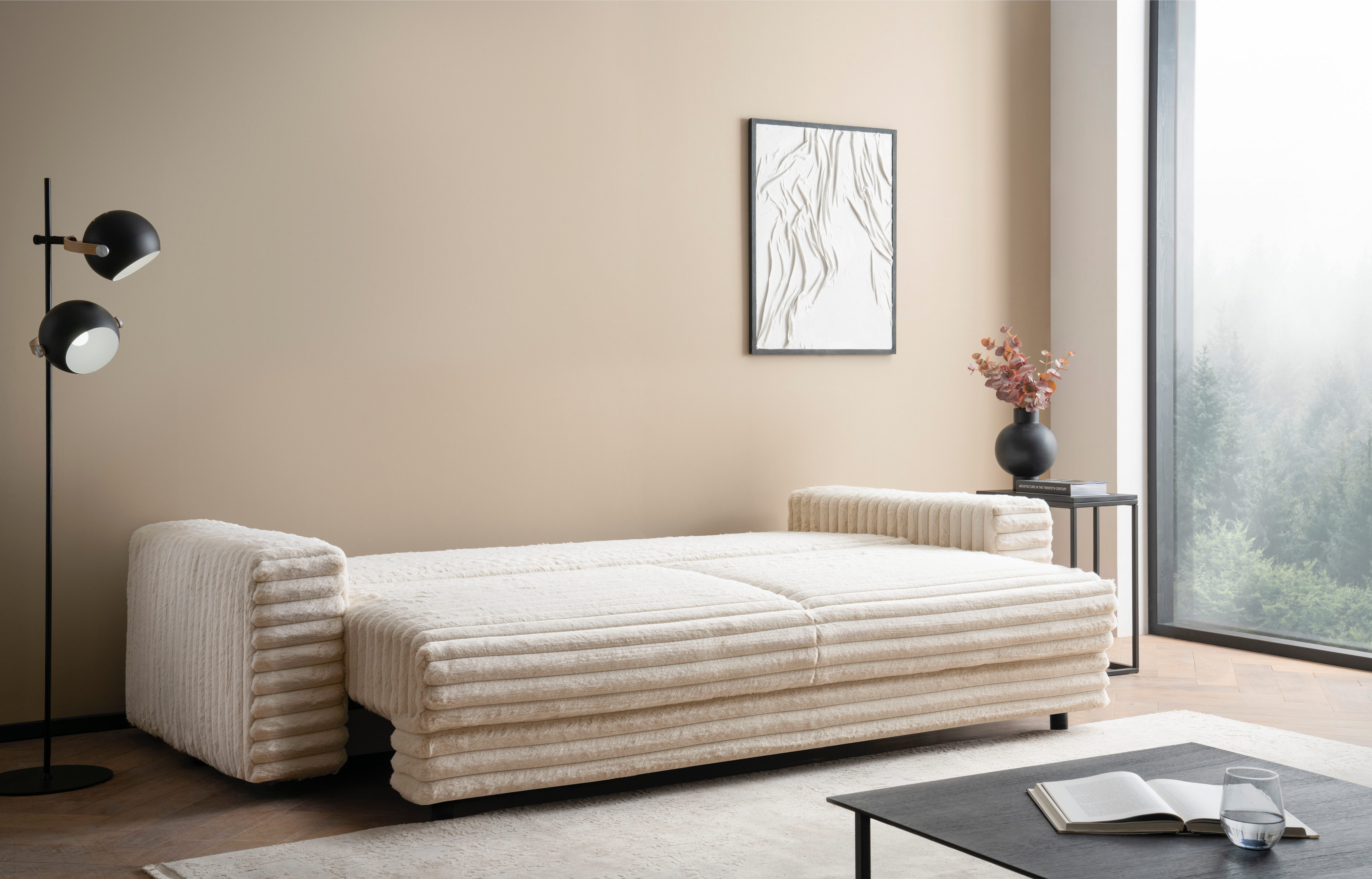 LeGer Home by Lena Gercke Slaapbank Imoga, kussen met slaapfunctie, 3-zits bank, bank met bedlade in moderne kleuren en stoffen, bedfunctie, ligoppervlak: 200x150 cm