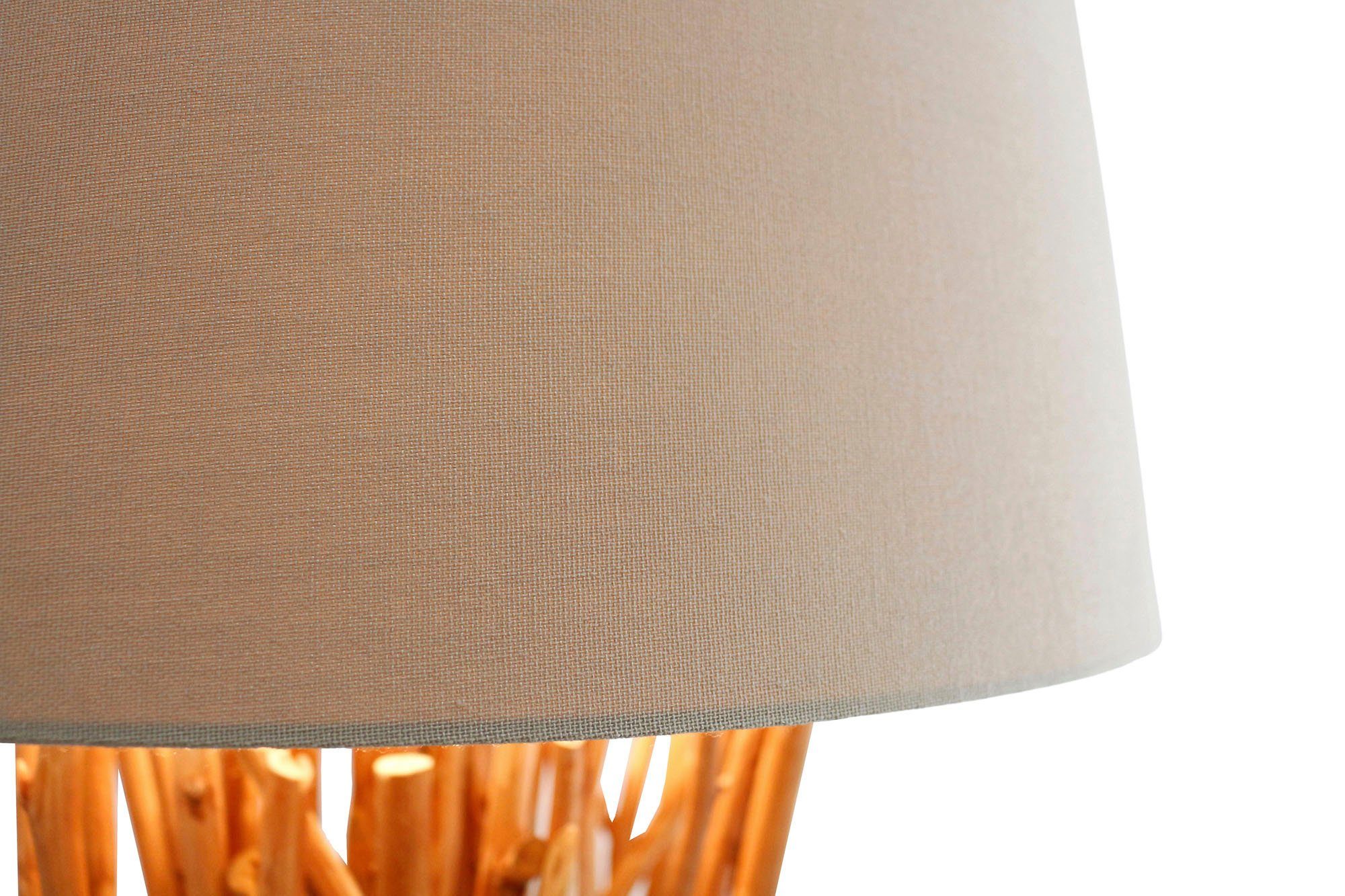 SalesFever Staande lamp Eavan handgemaakt, met linnen kap (1 stuk)
