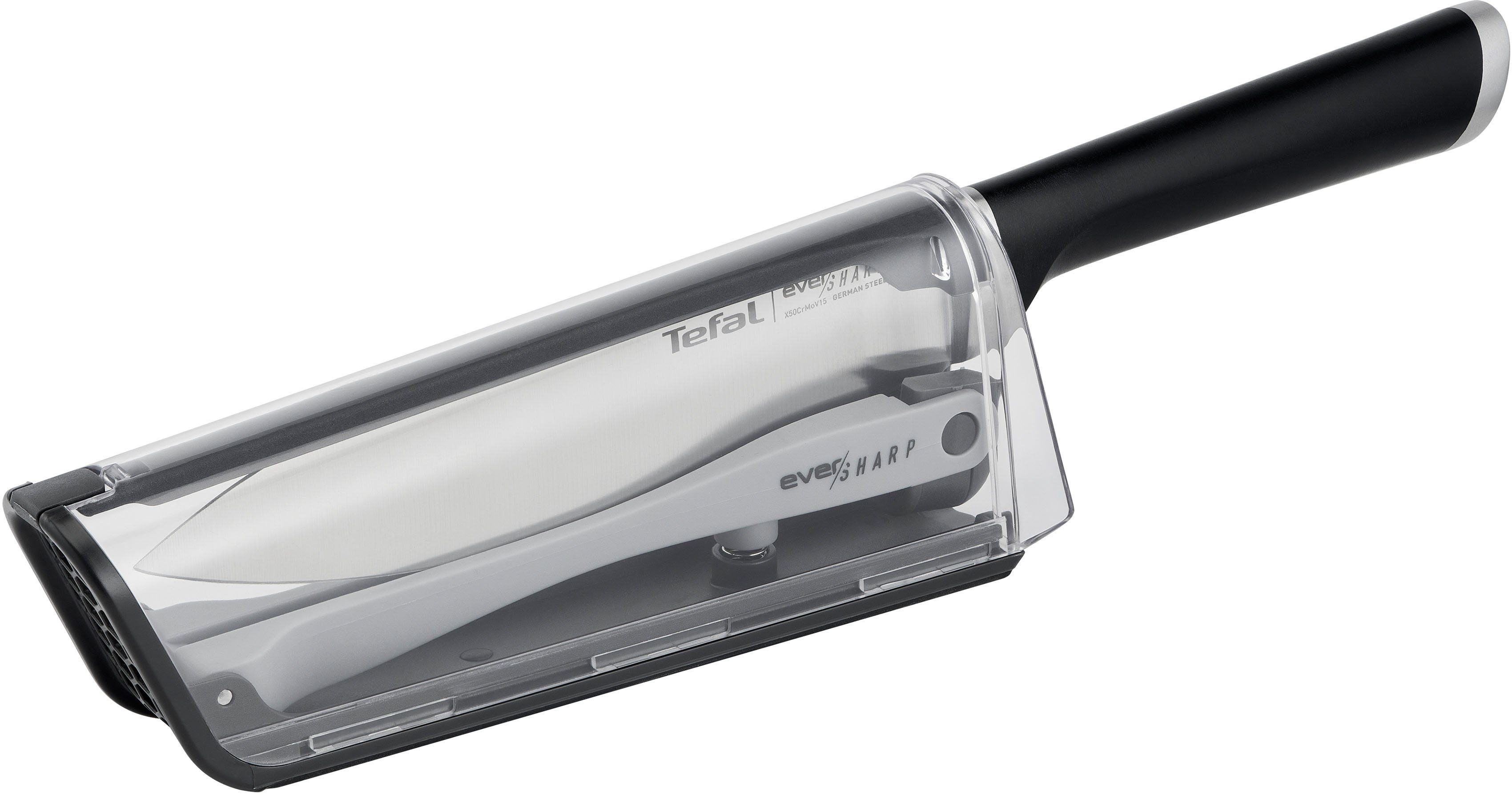 Tefal Koksmes K25690 Ever Sharp inclusief messenslijper, roestvrij staal, exclusieve slijptechnologie (1-delig)