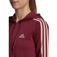 adidas performance sweatvest essentials french terry 3 stripes capuchonjack paars