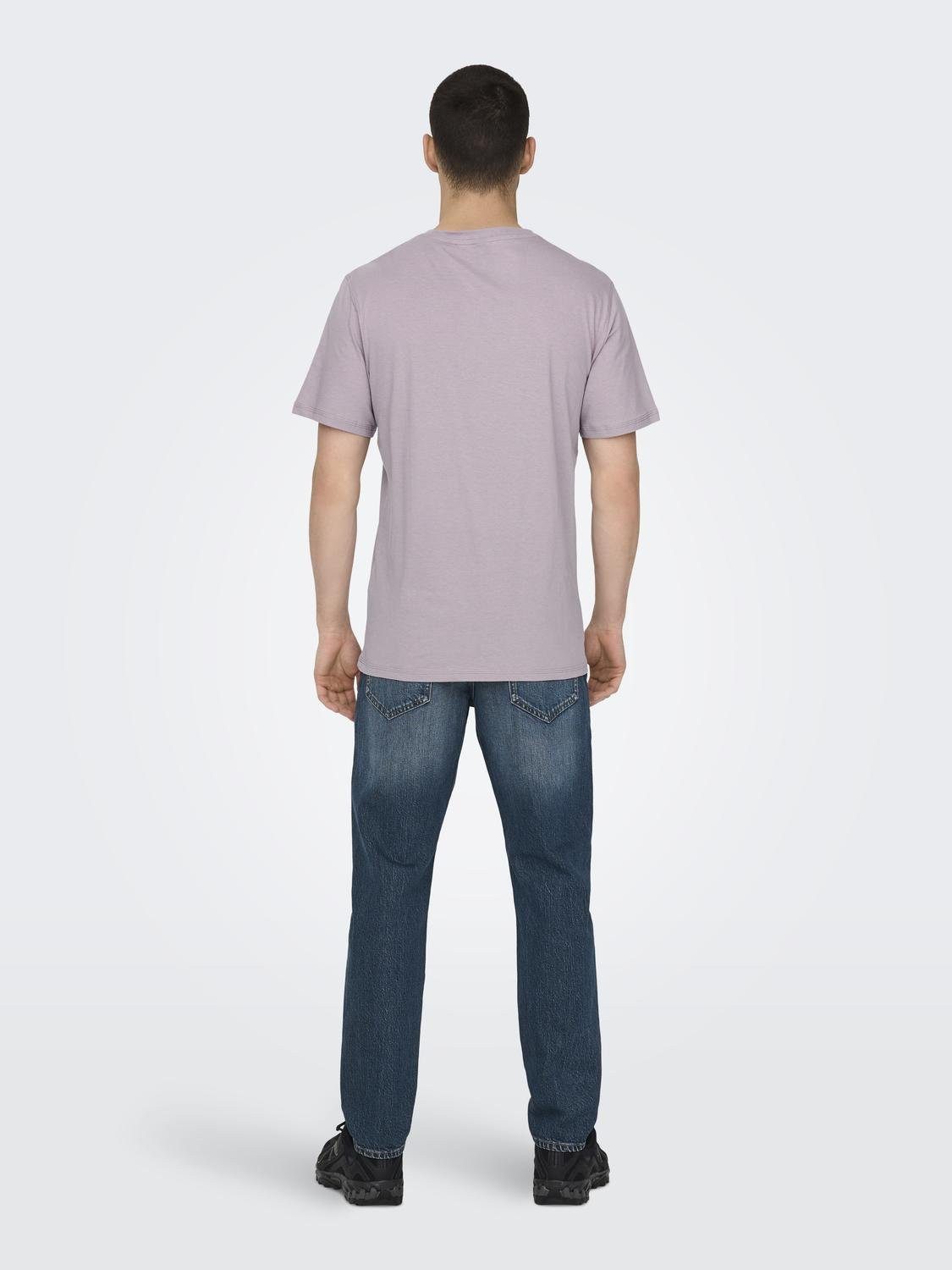 ONLY & SONS Shirt met ronde hals ONSMAX LIFE REG SS STITCH TEE