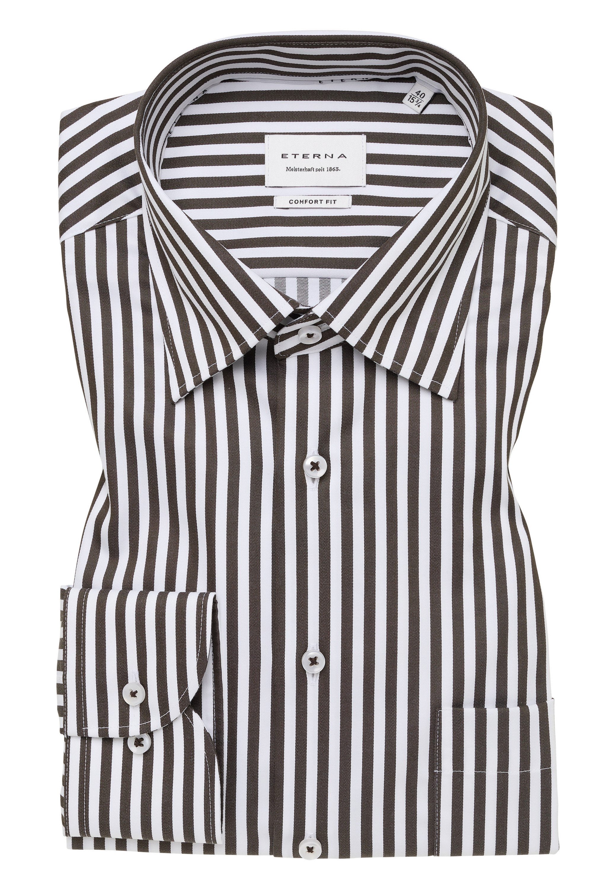 Eterna Overhemd met lange mouwen Comfort fit NON IRON (strijkvrij)