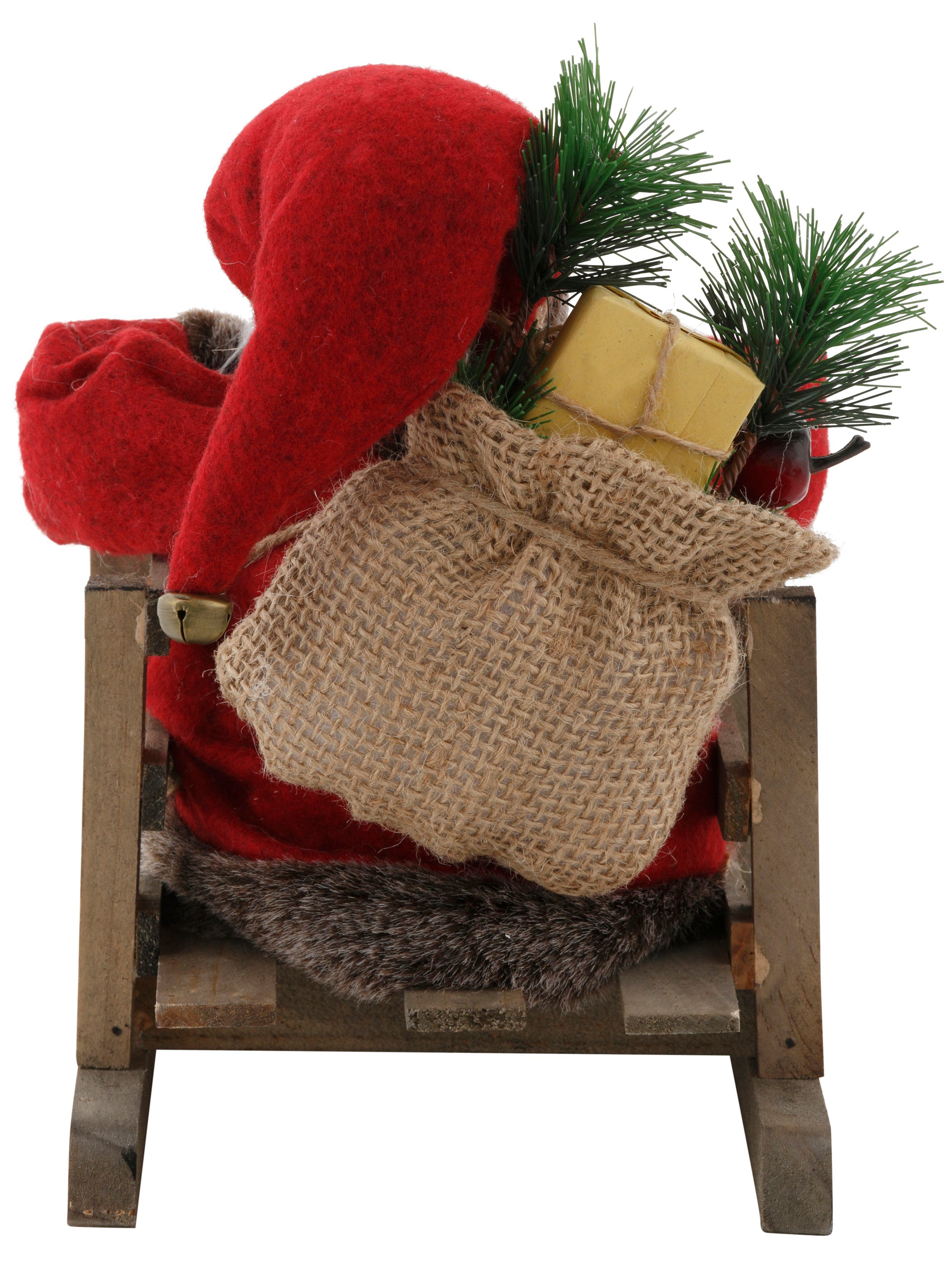 my home Kerstman Kerst versiering op slee, hoogte ca. 27,5 cm