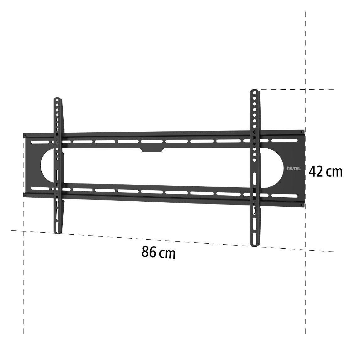 Hama Tv-wandhouder stijf, 94 - 229 cm (37" -90"), 43", 50", 55", 65", 75"