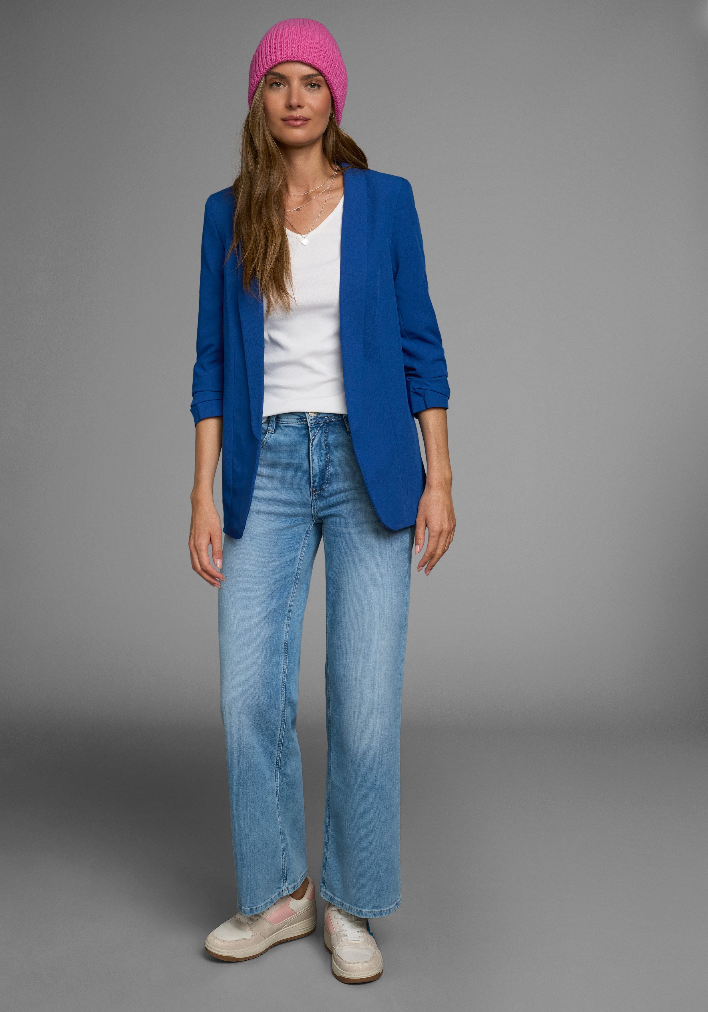 Flashlights Shirt met V-hals effen, v-hals, basic stijl, van katoen, in 2-pack (2-delig, Set van 2)