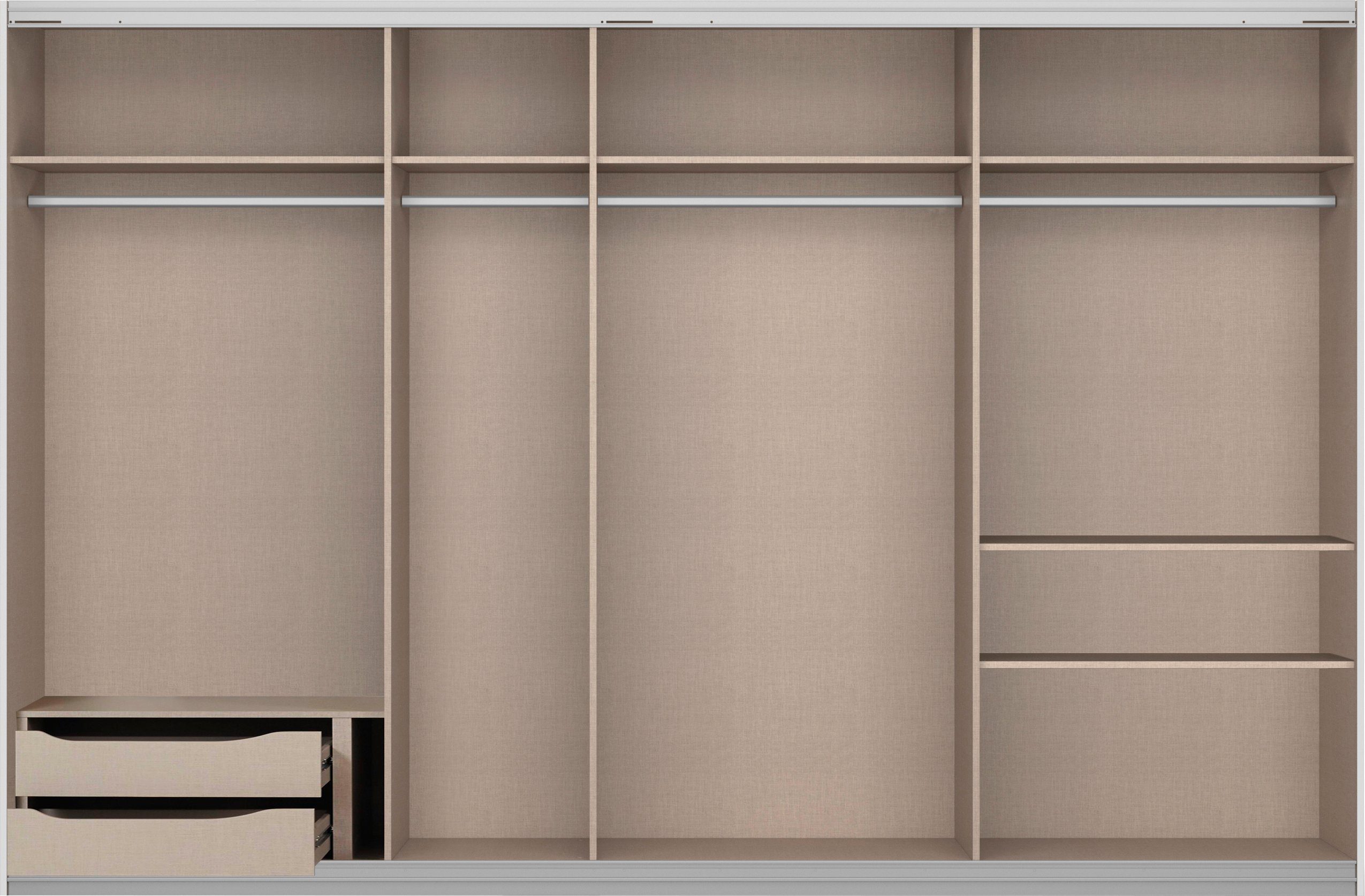rauch Zweefdeurkast Kledingkast kast garderobe ORACLE met spiegelfront inclusief lade-inzet en extra legplanken made in germany