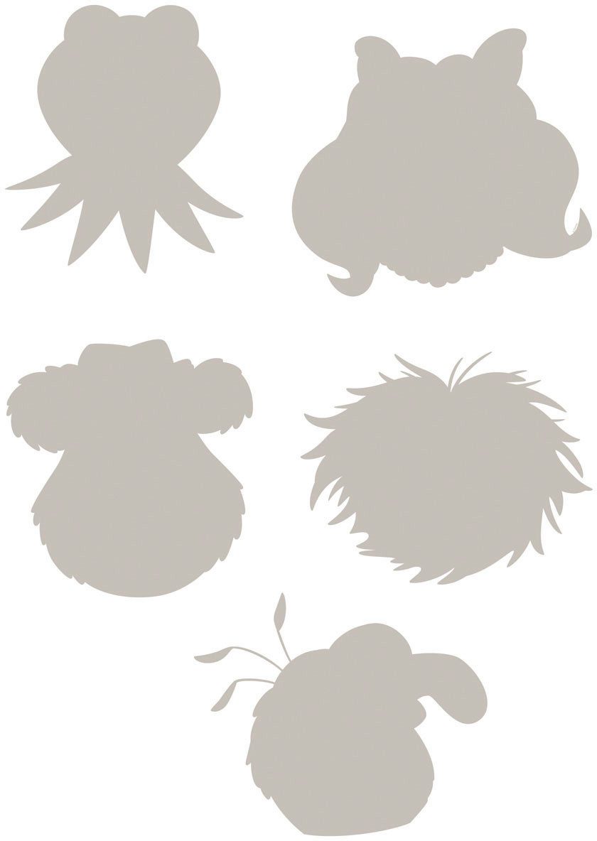 Komar Wandfolie Muppets - afm. 50 x 70 cm zelfklevend, wandstickers, kinderkamer (5-delig)