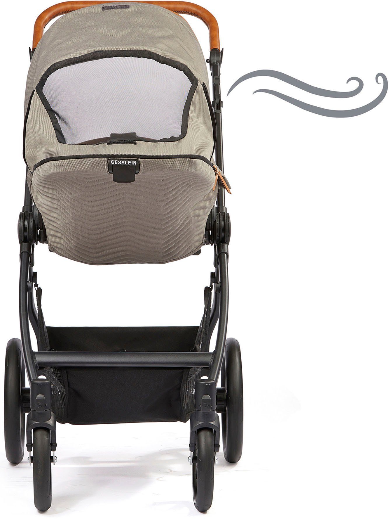 Gesslein Combi-kinderwagen FX4 Soft+ met opzetstukStyle, zwart/cognac