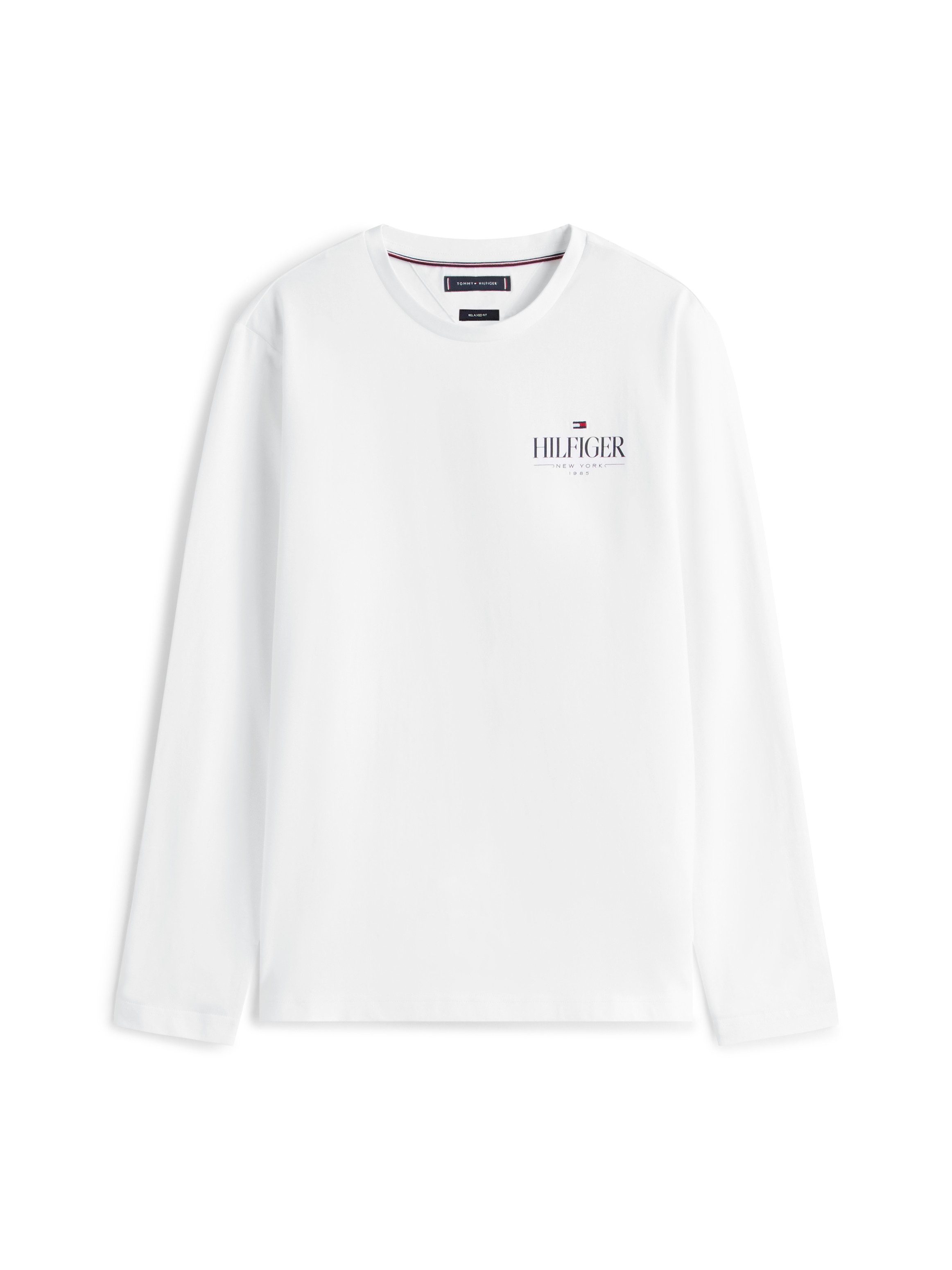 Tommy Hilfiger Longsleeve HILFIGER STACK LS TEE Contrasterende print op de borst