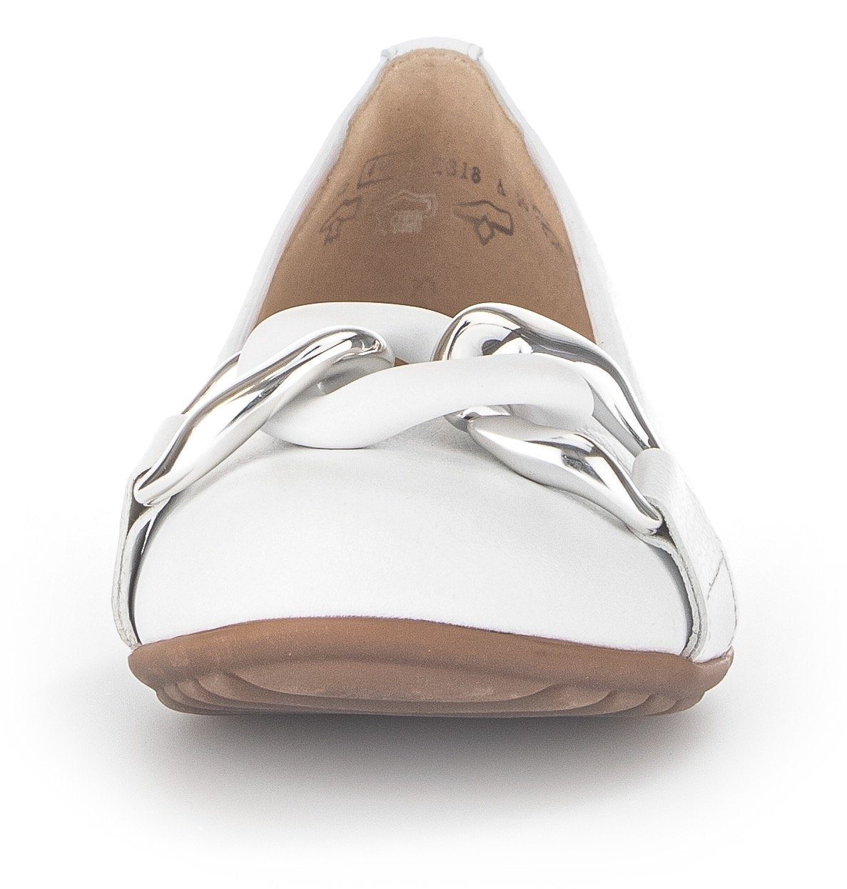 Gabor Ballerina's Florence Trouwschoen, platte schoenen, slippers met elegante sierketting