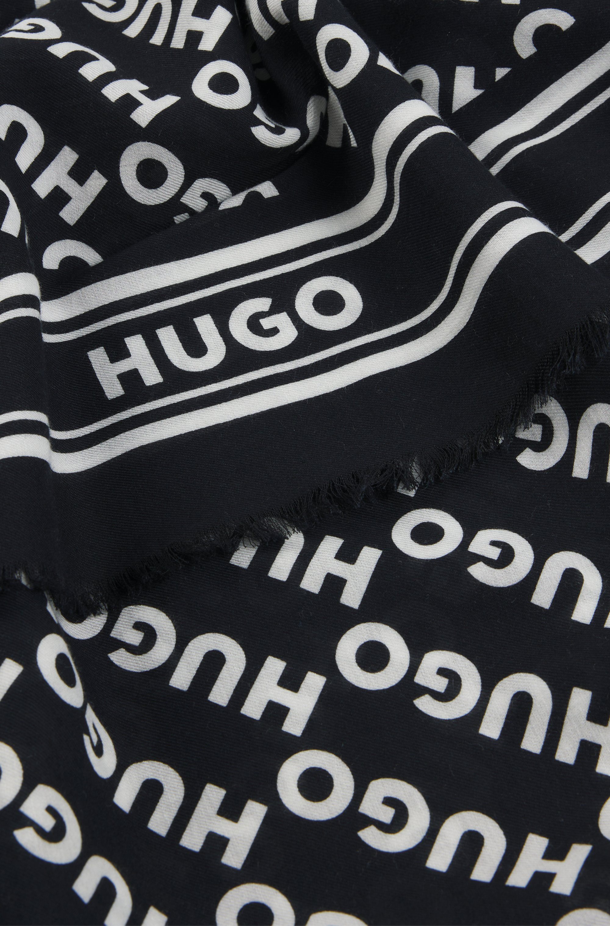 HUGO Sjaal Alycia 120*120 met hugo logoprints