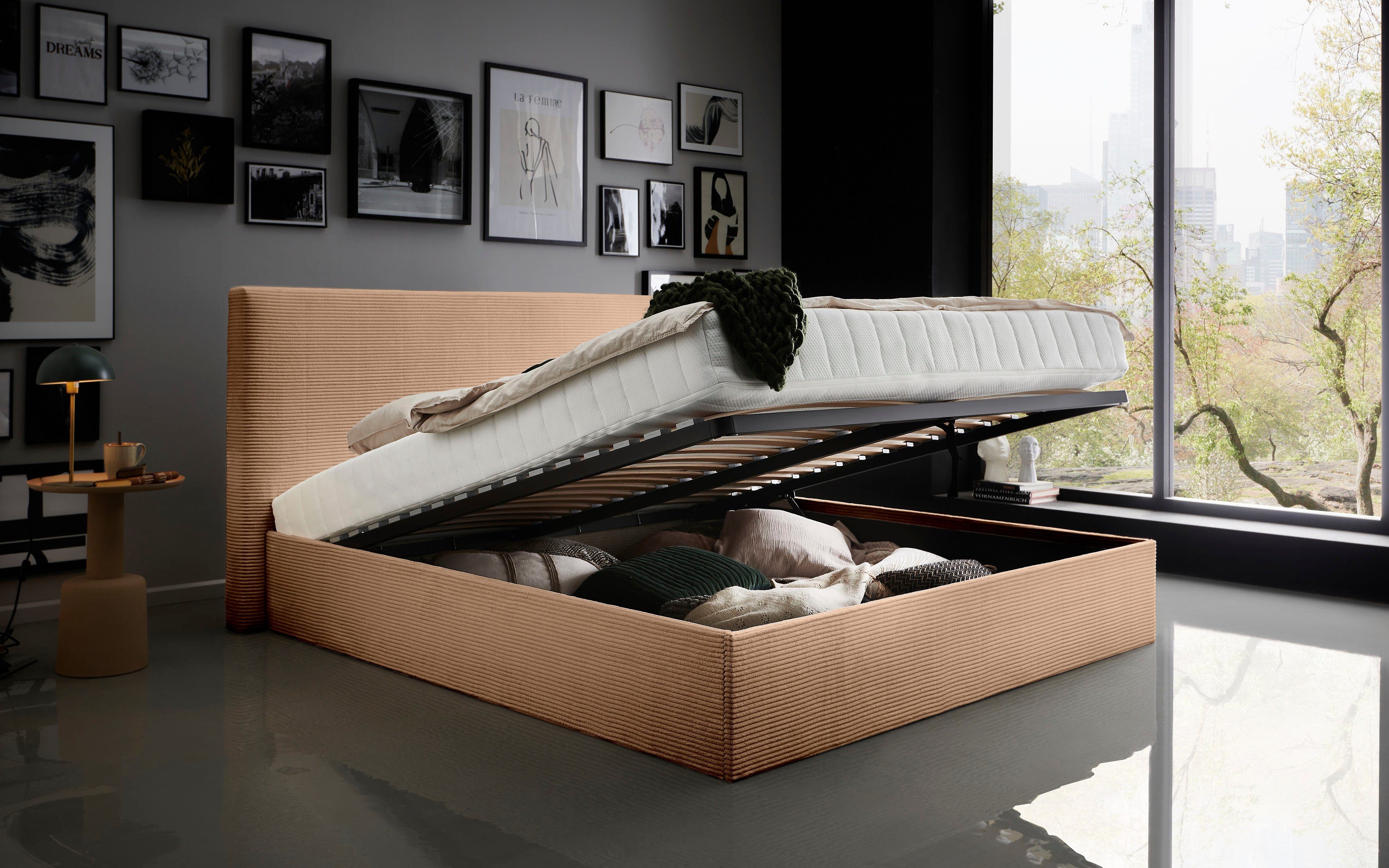 ATLANTIC home collection Bedframe Melody met bedkist en lattenbodem