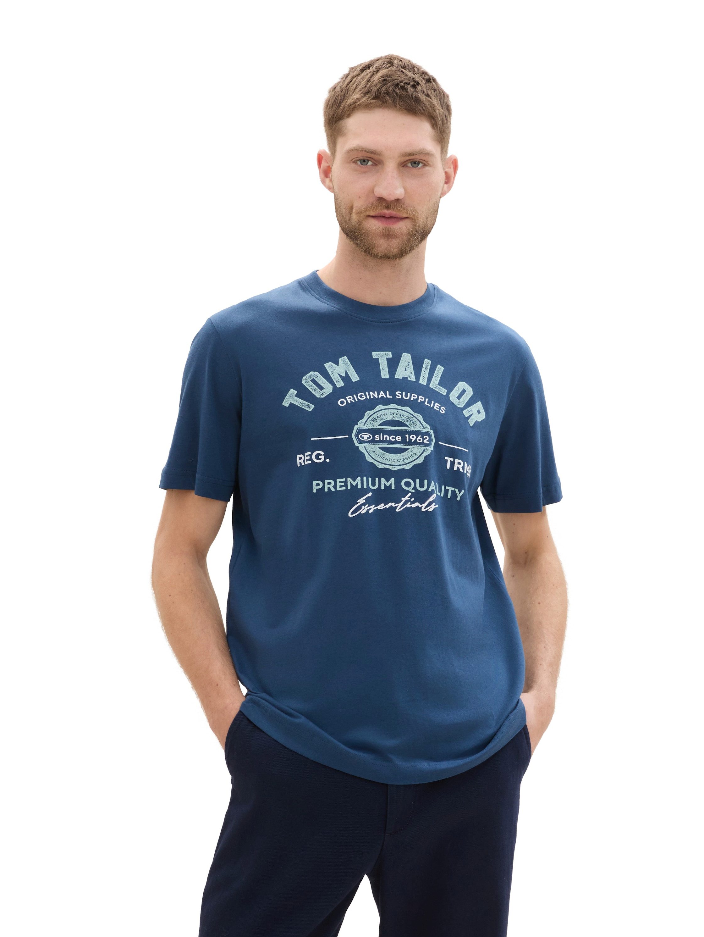 Tom Tailor T-shirt met grote logo-frontprint