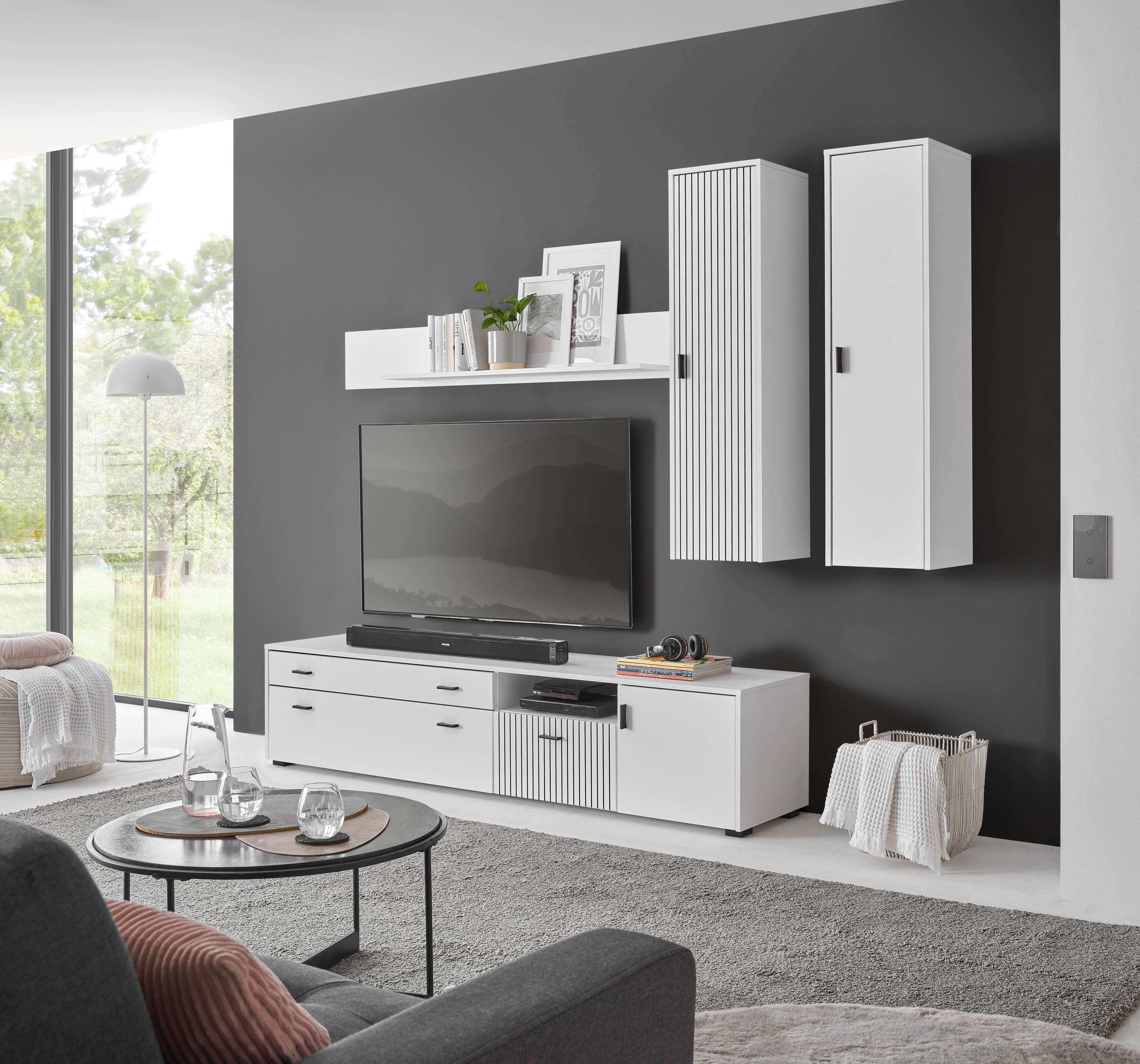 INOSIGN Hangkast Hudson in moderne trendkleur, handgrepen van metaal (zwart), hoogte 120 cm