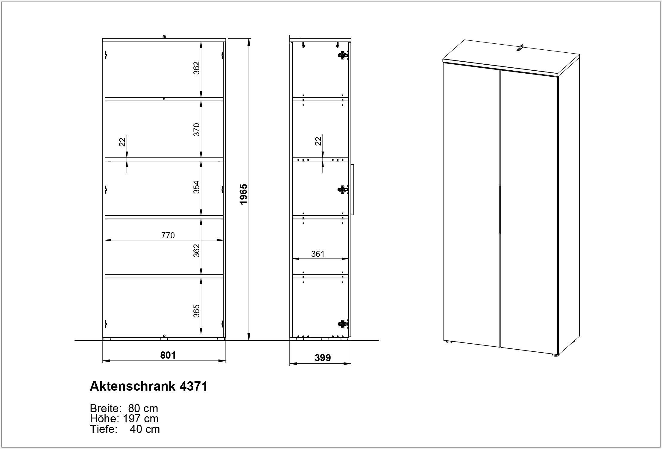 GERMANIA Archiefkast Milaan optioneel met lade, deurdemper, breedte 80 cm, made in germany