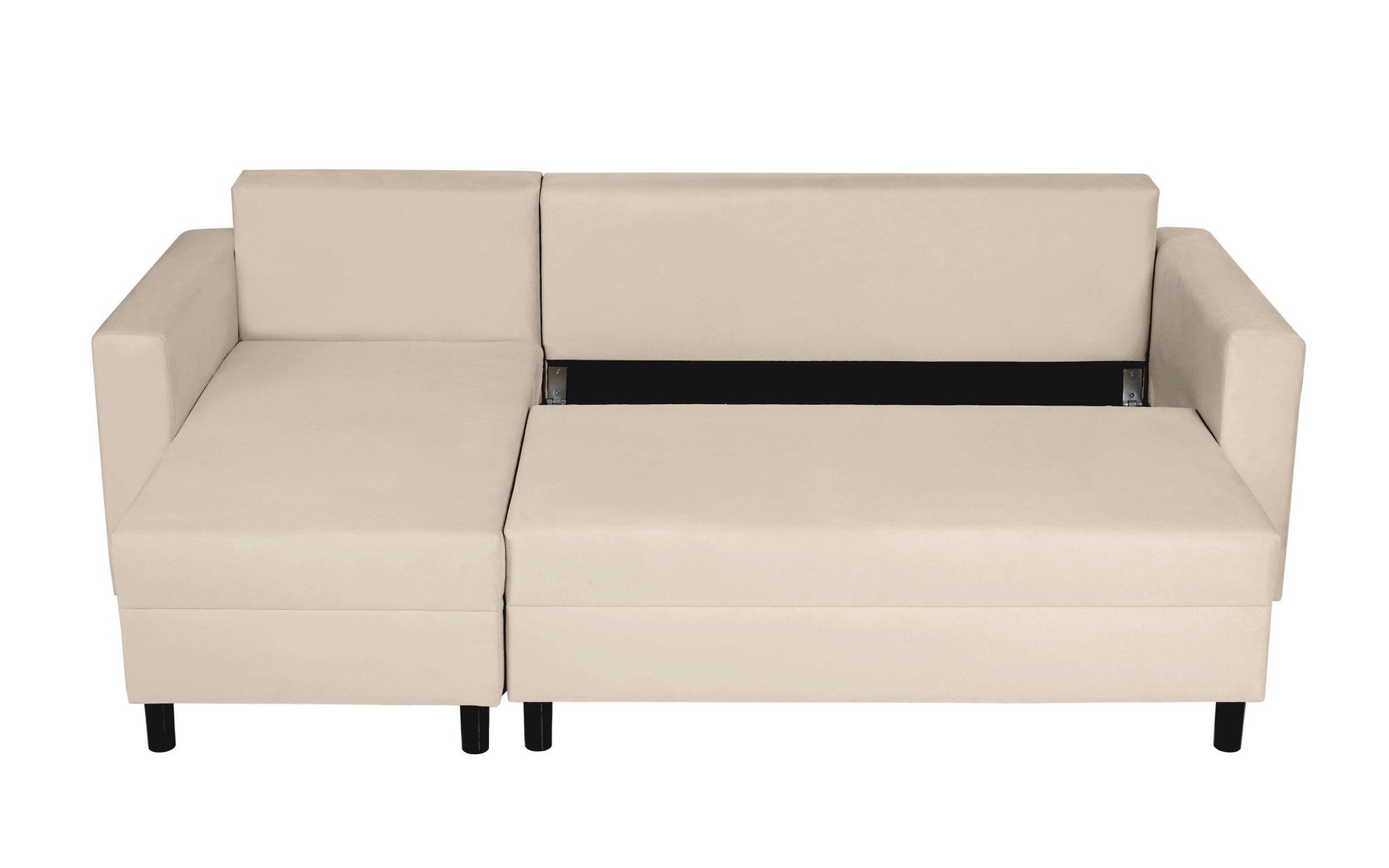 INOSIGN Hoekbank GLENOE slaapbank met bedlade, ottomane aan beide zijden te monteren L-vorm, afmetingen B/D/H: 230/135/84,5 cm, velvet & zachte structuur