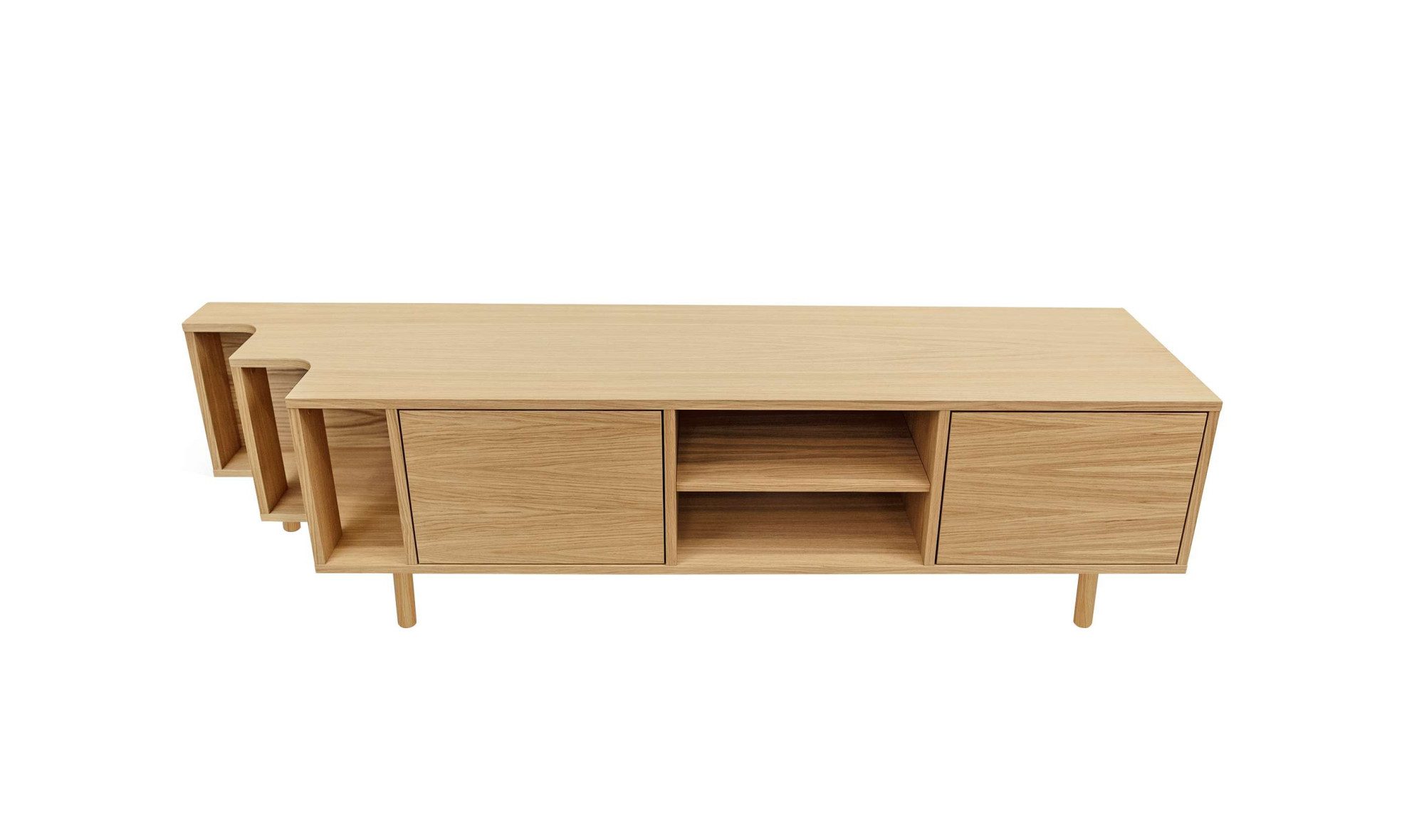 Woodman Tv-meubel Shift met echt houtfineer van eiken, breedte 189 cm, met push-to-open