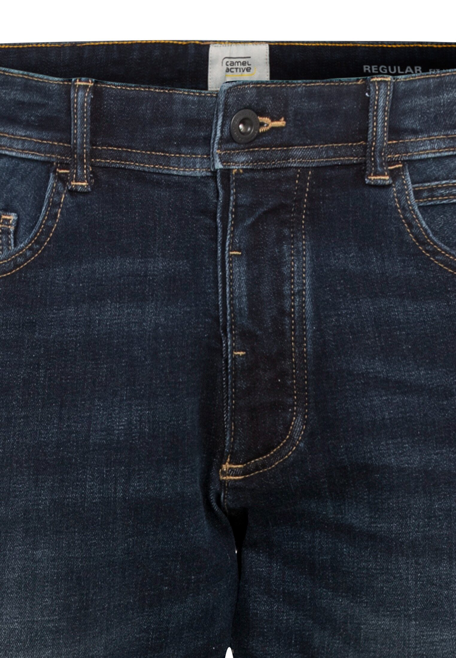 camel active 5-pocket jeans met contrastkleurige naden