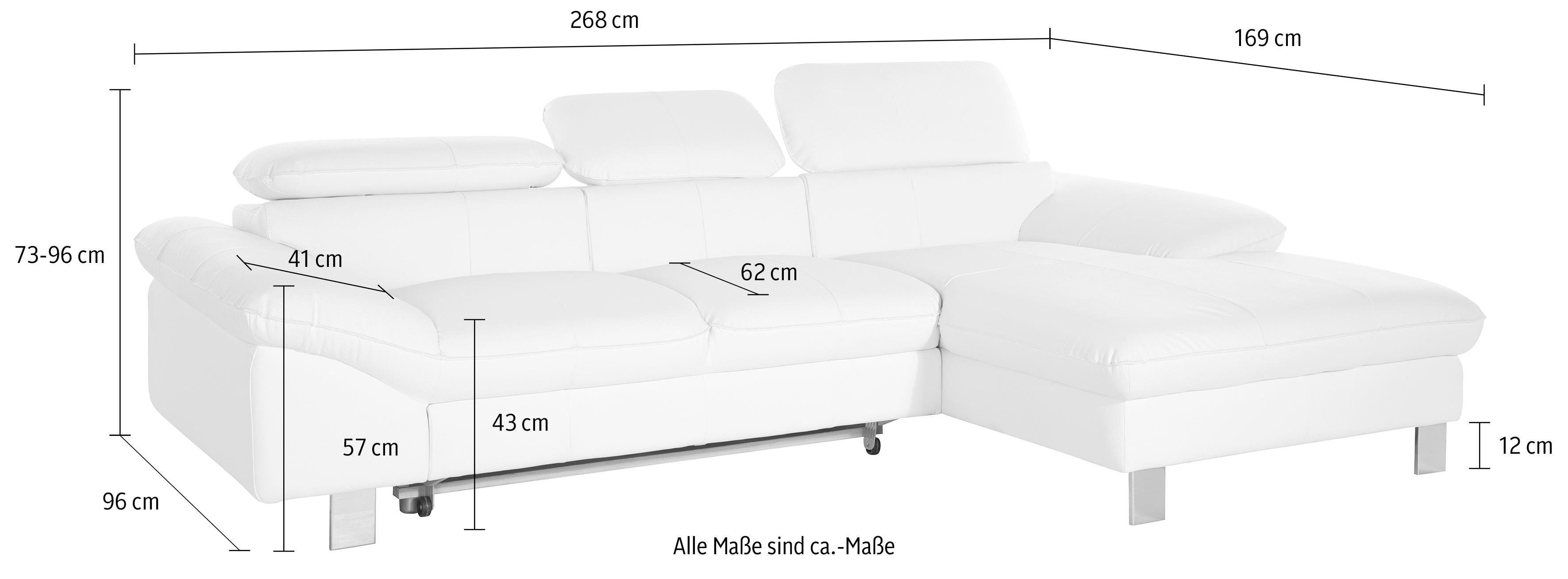 COTTA Zithoek Driver L-vorm Set bestaande uit: hoekbank met hoofdverstelling & hocker (set)